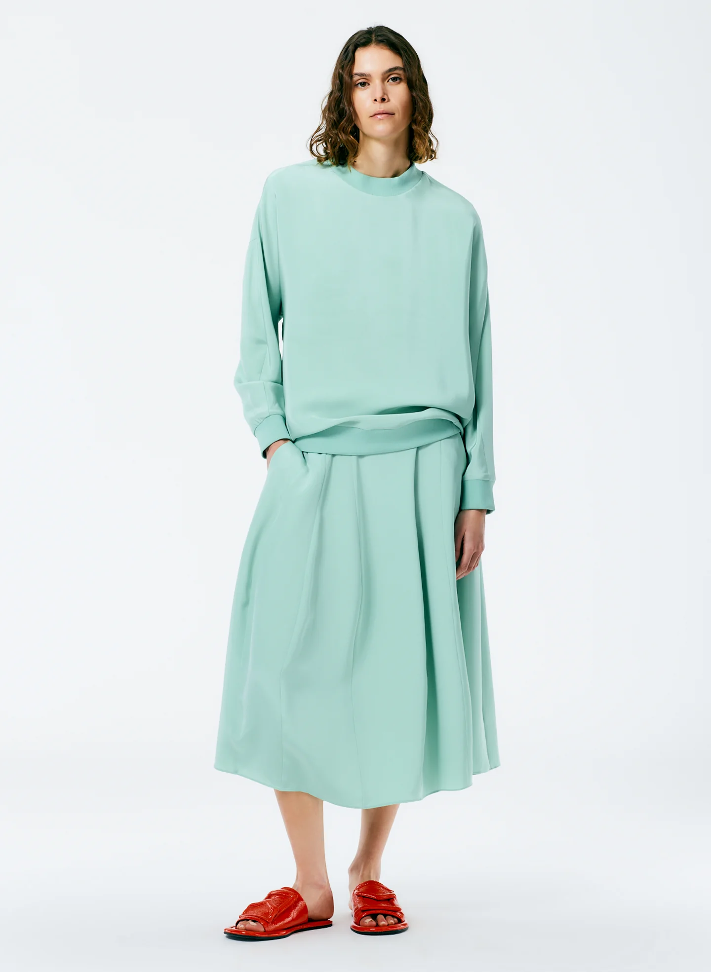 4-Ply Silk Crewneck Eased Out Top - Image 4