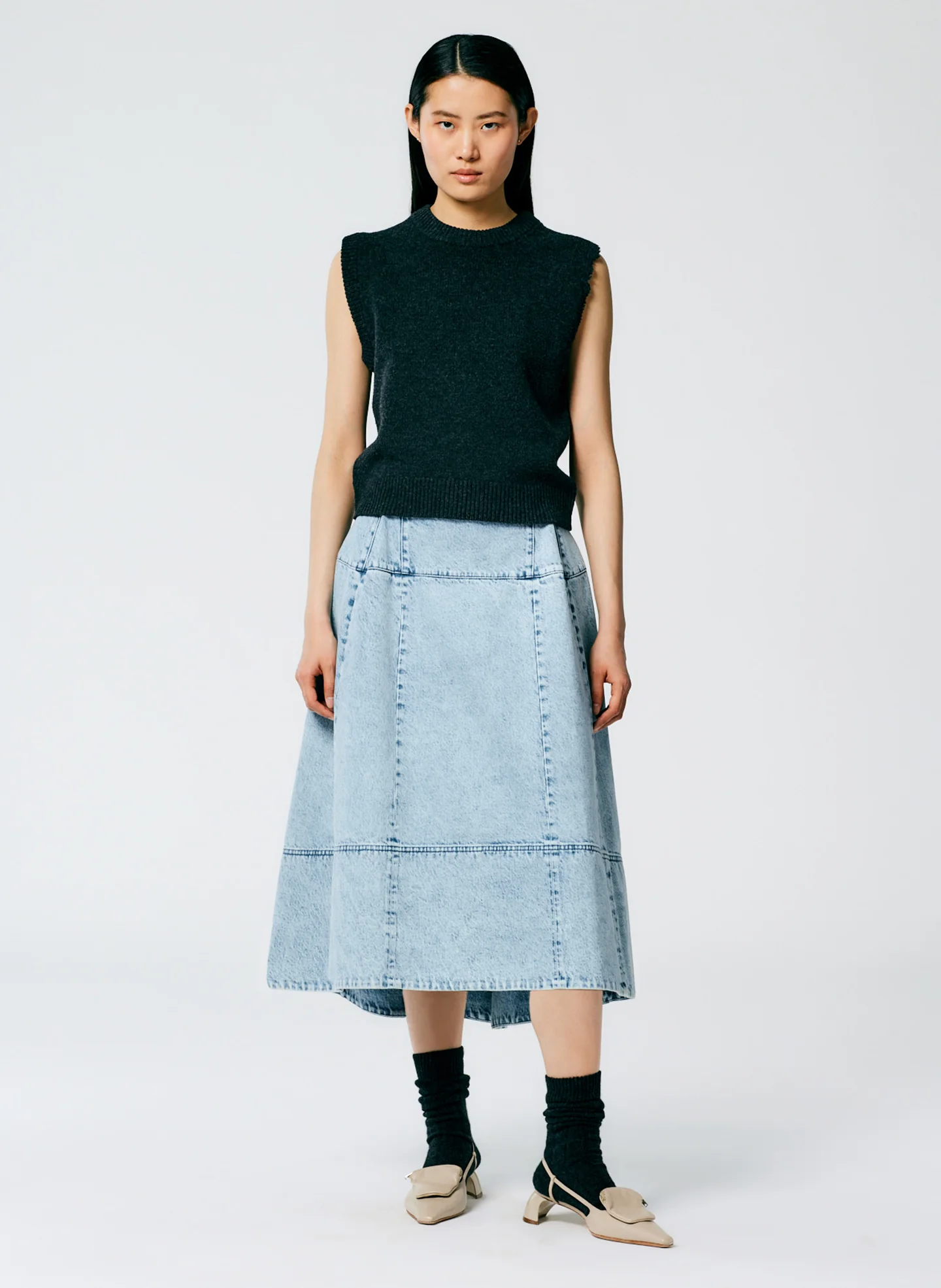 Acid Iceberg Denim Sculpted Skirt - Image 4