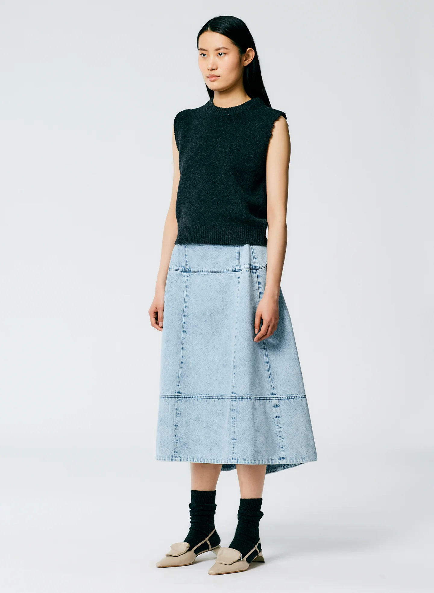 Acid Iceberg Denim Sculpted Skirt - Image 5