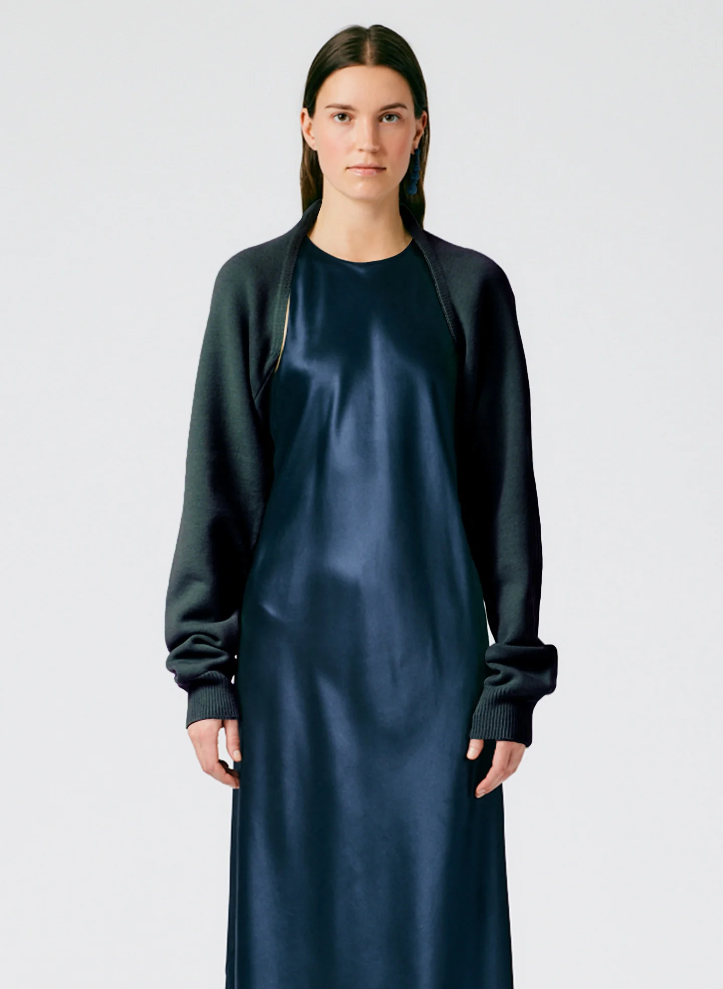 Airy Extrafine Wool Sleeve Shrug - Image 2