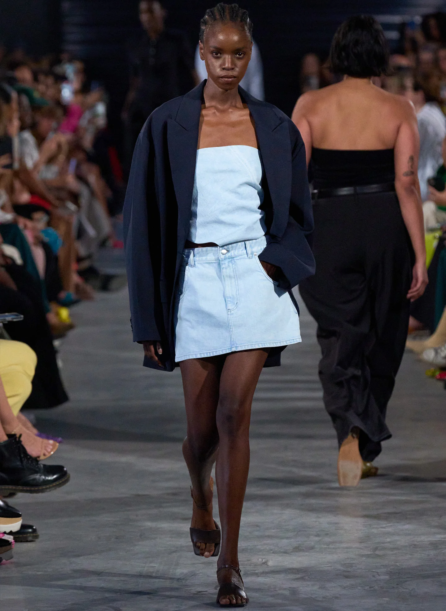 Bleached Denim Mini Skirt - Image 2