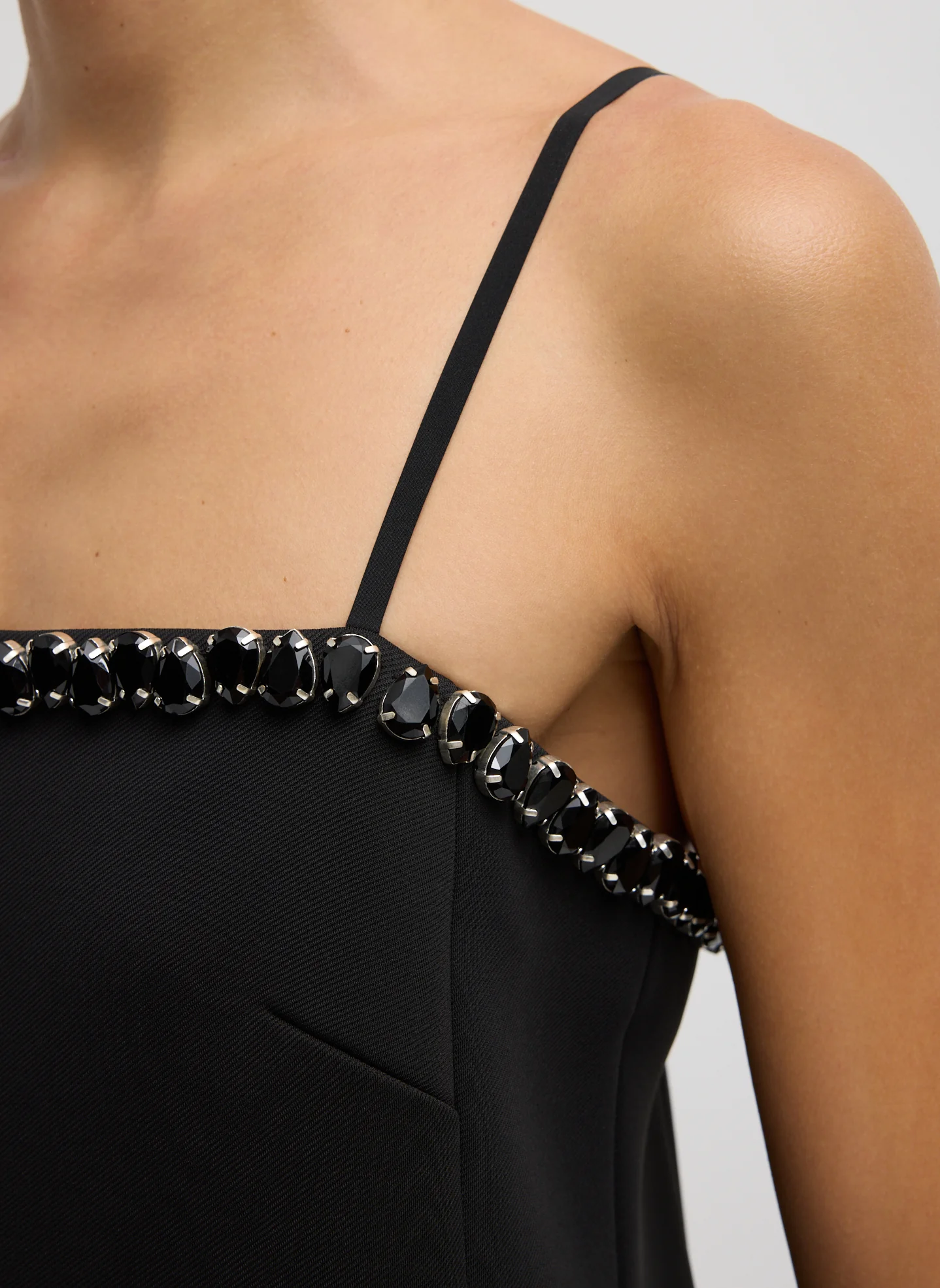 Bonded Twill Beaded Strappy Dress - Image 6
