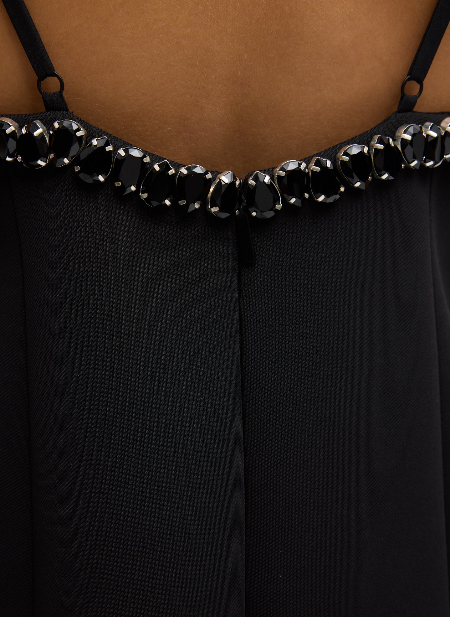 Bonded Twill Beaded Strappy Dress - Image 8
