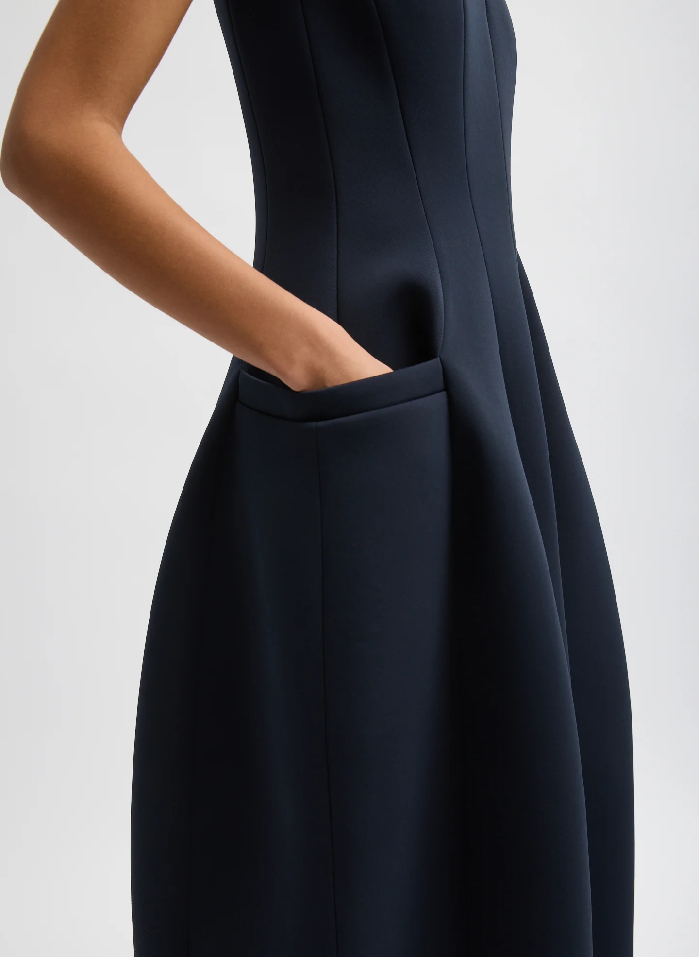 Bonded Twill Sleeveless Sculpted Dress - Image 4
