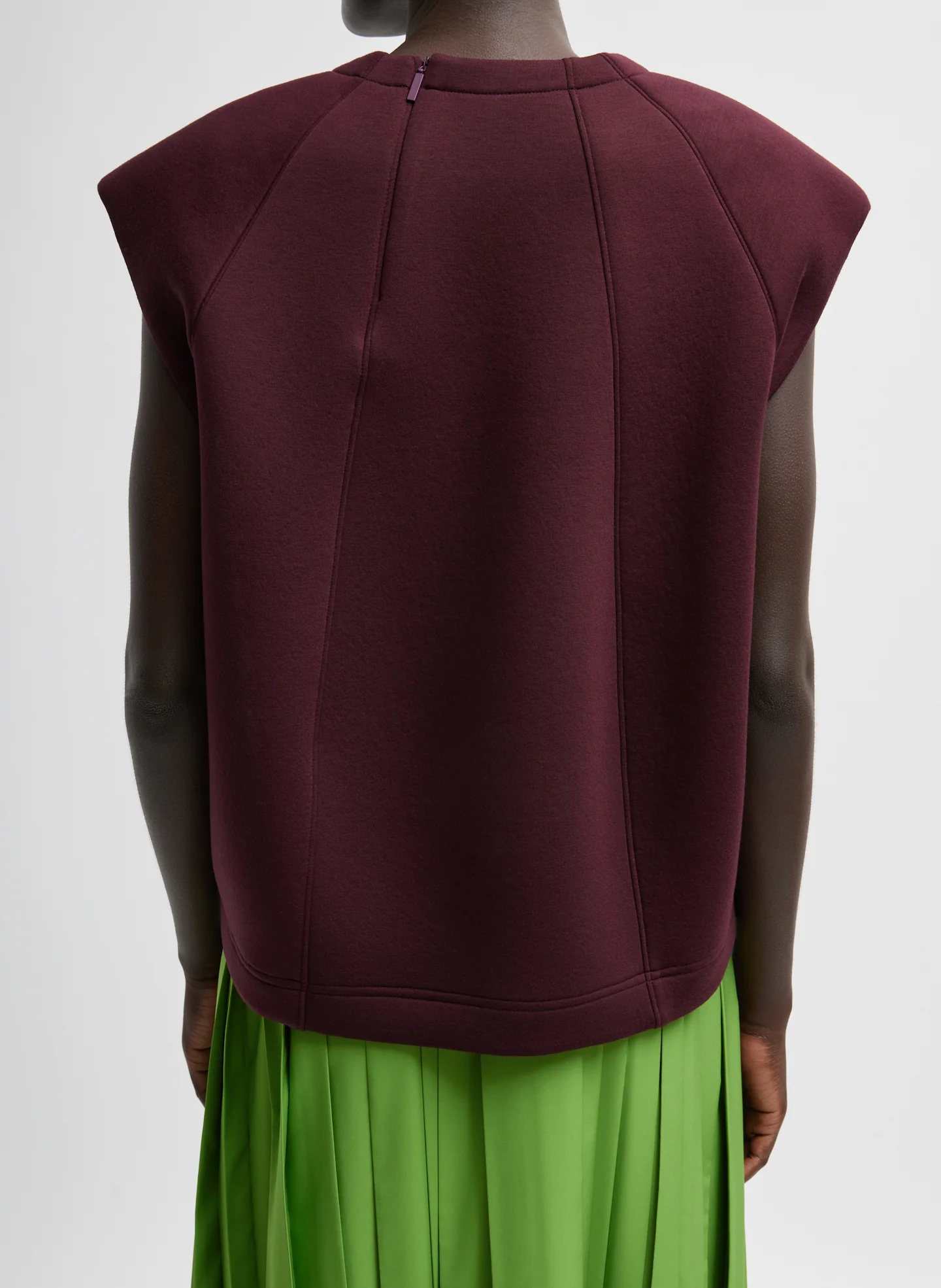 Bonded Viscose Sculpted Sleeveless Top - Image 3
