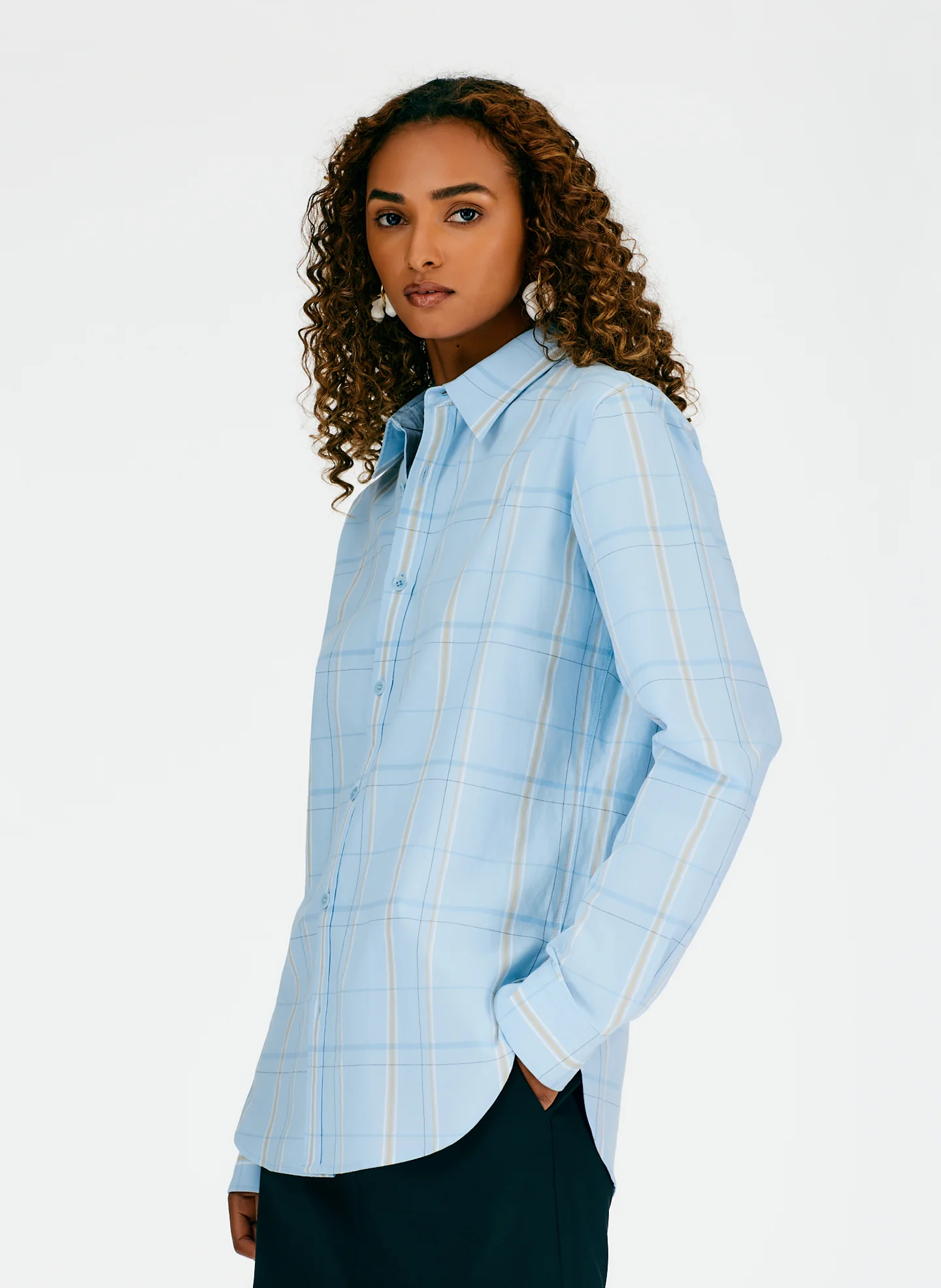 Caleb Plaid Oxford Men's Slim Shirt - Image 5