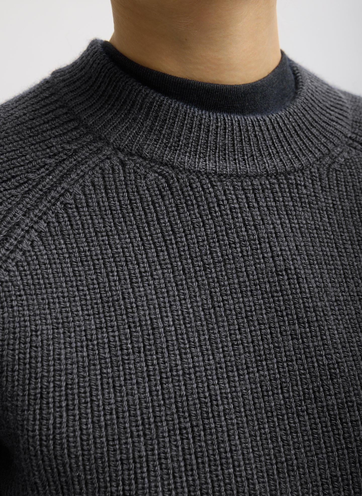 Cardigan Stitch Wool Shrunken Crewneck Pullover - Image 5