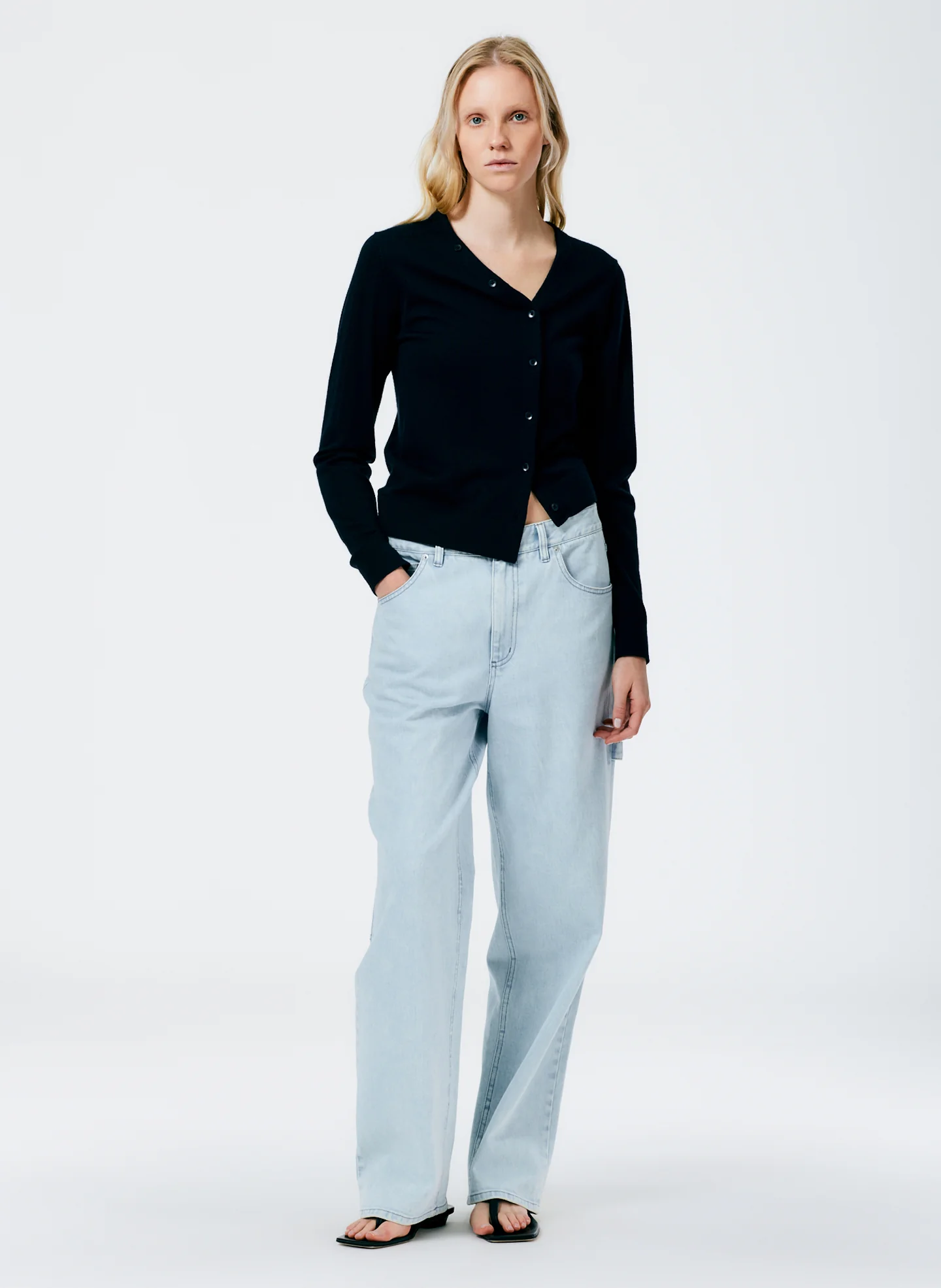 Cashmere Silk Asymmetrical Cardigan - Image 3