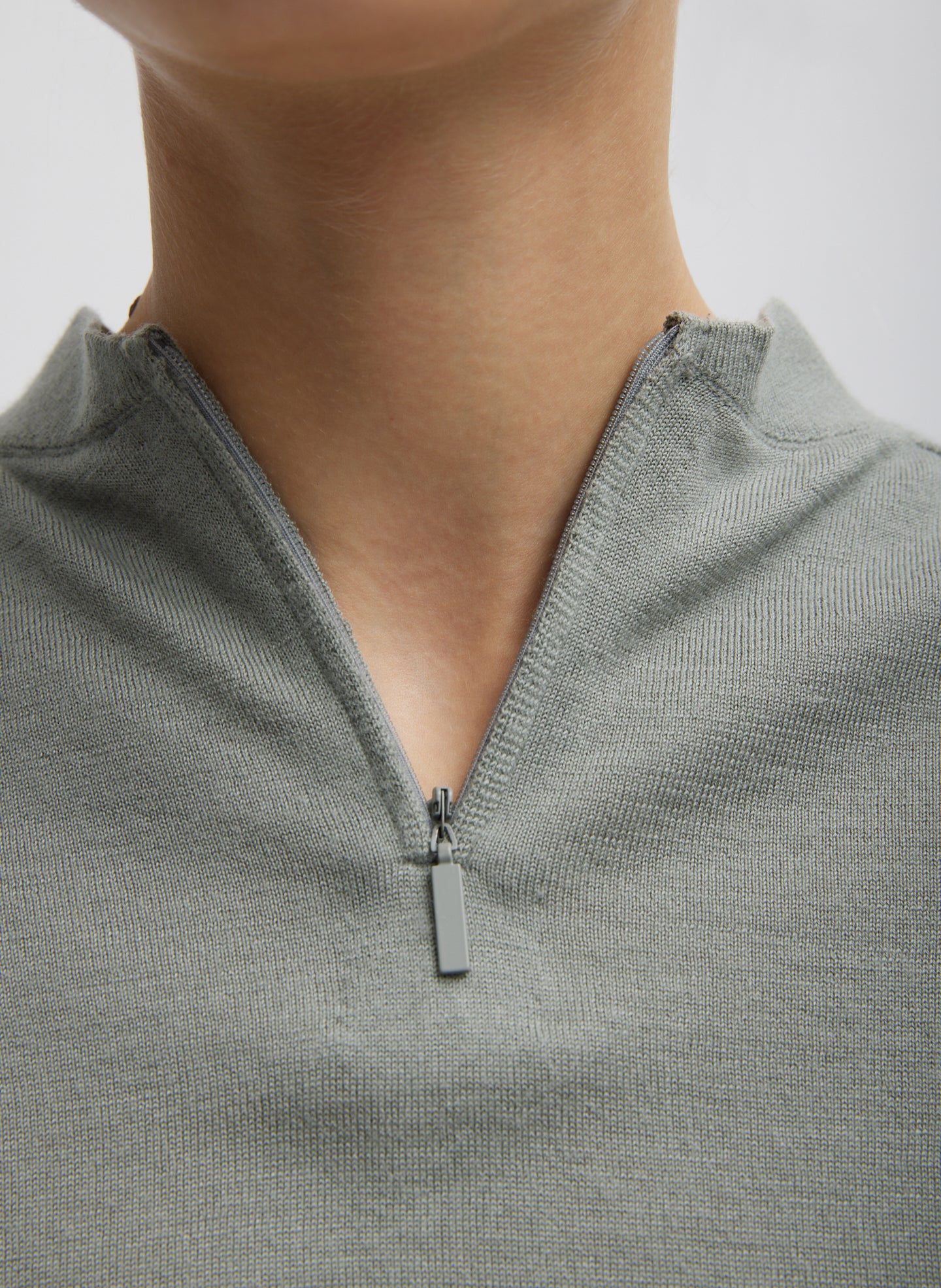 Cashmere Silk Blend Mock Neck Easy Sweater - Image 3