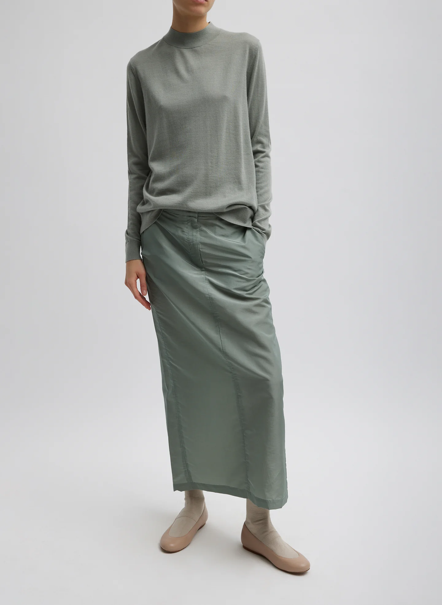 Cashmere Silk Blend Mock Neck Easy Sweater - Image 5