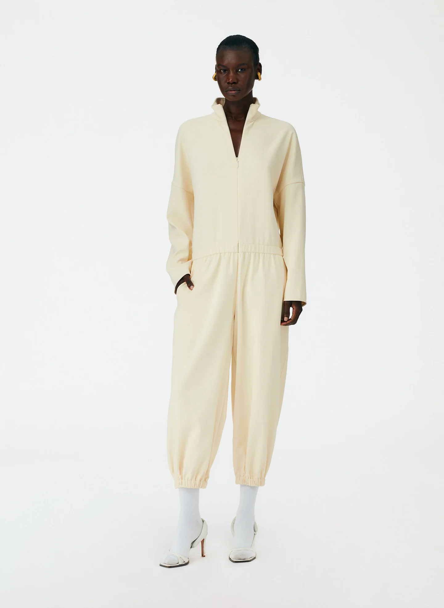 Chalky Drape Zip Up Jumpsuit - Image 8