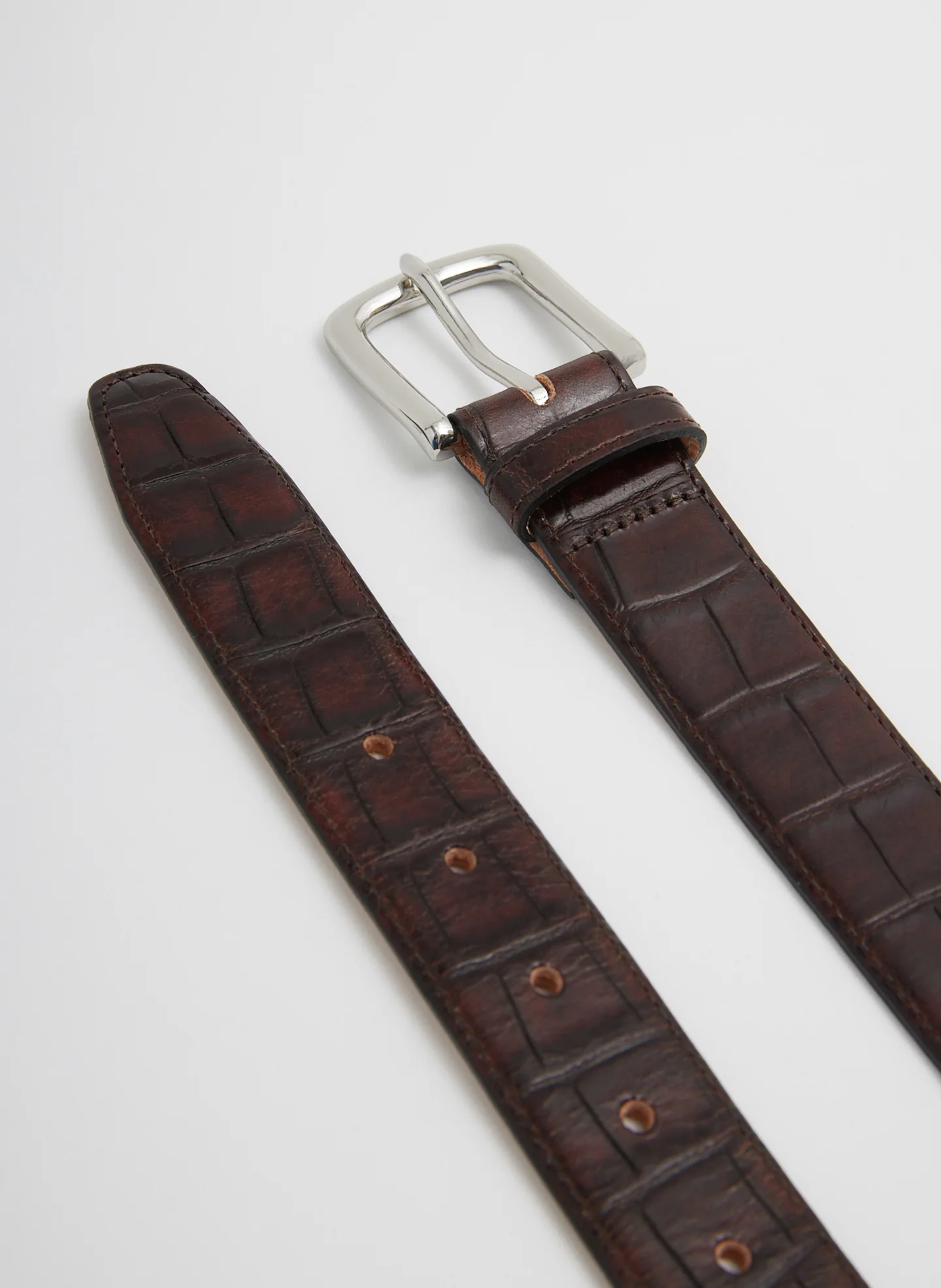 Classic Men's Croc Leather Belt - Image 2