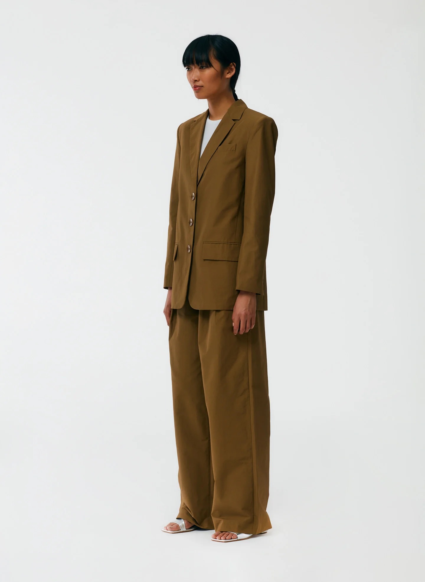 Cotton Nylon Cutout Lapel Blazer - Image 3