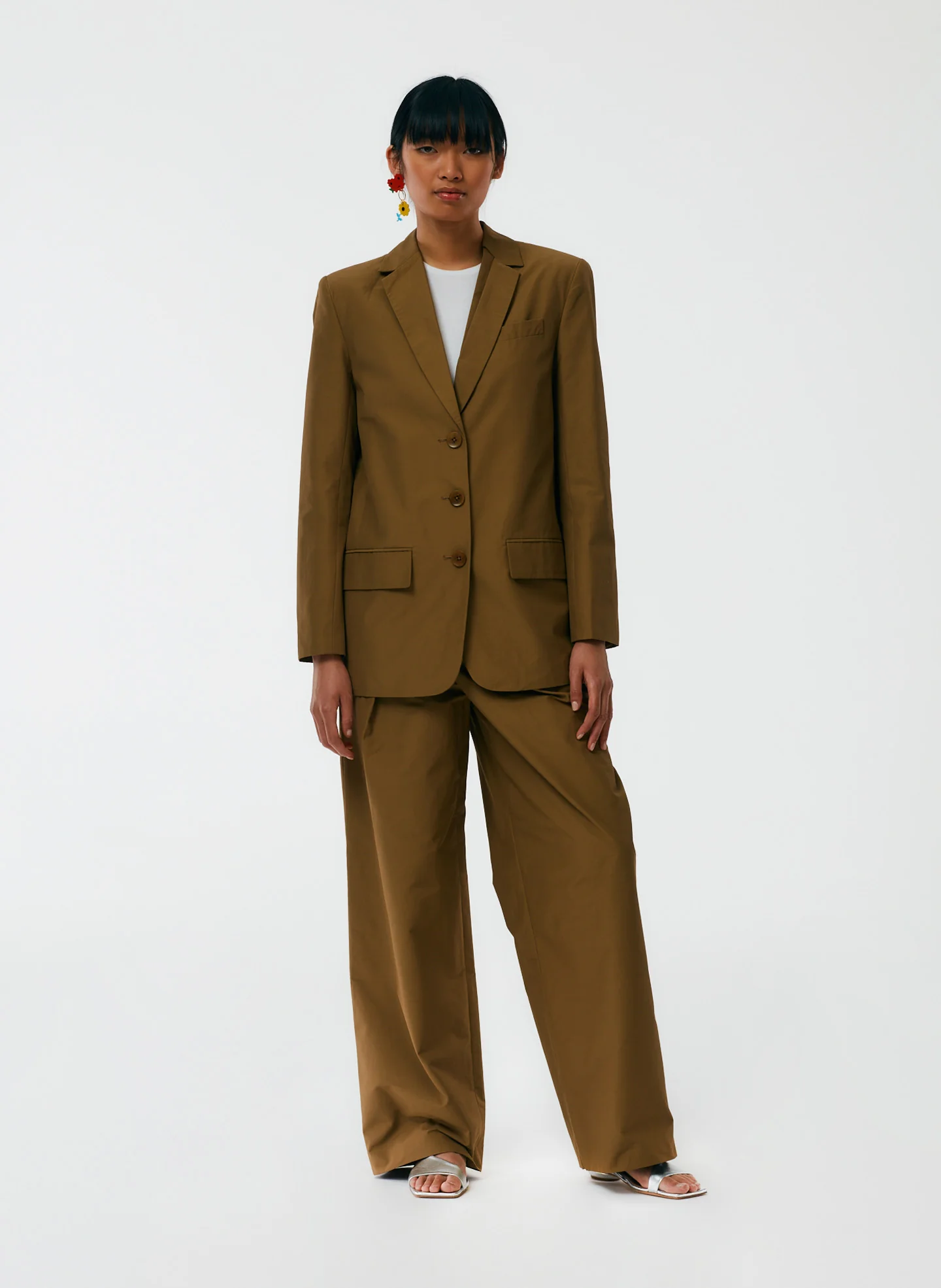 Cotton Nylon Cutout Lapel Blazer - Image 5