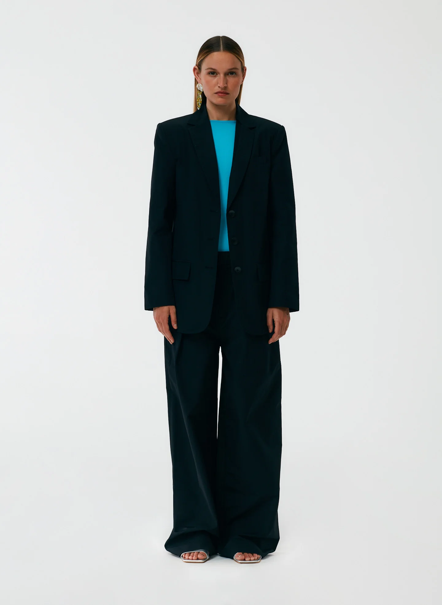 Cotton Nylon Cutout Lapel Blazer - Image 6