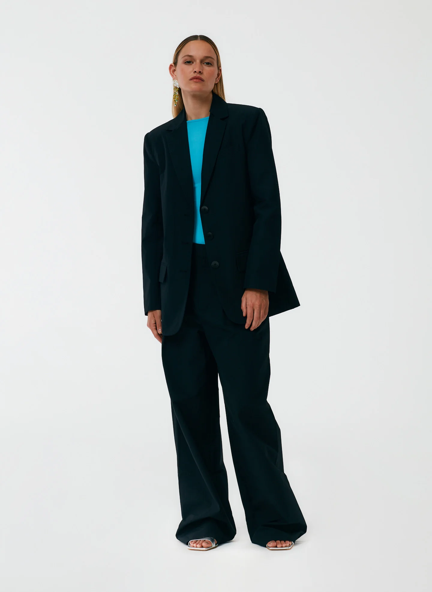 Cotton Nylon Cutout Lapel Blazer - Image 8