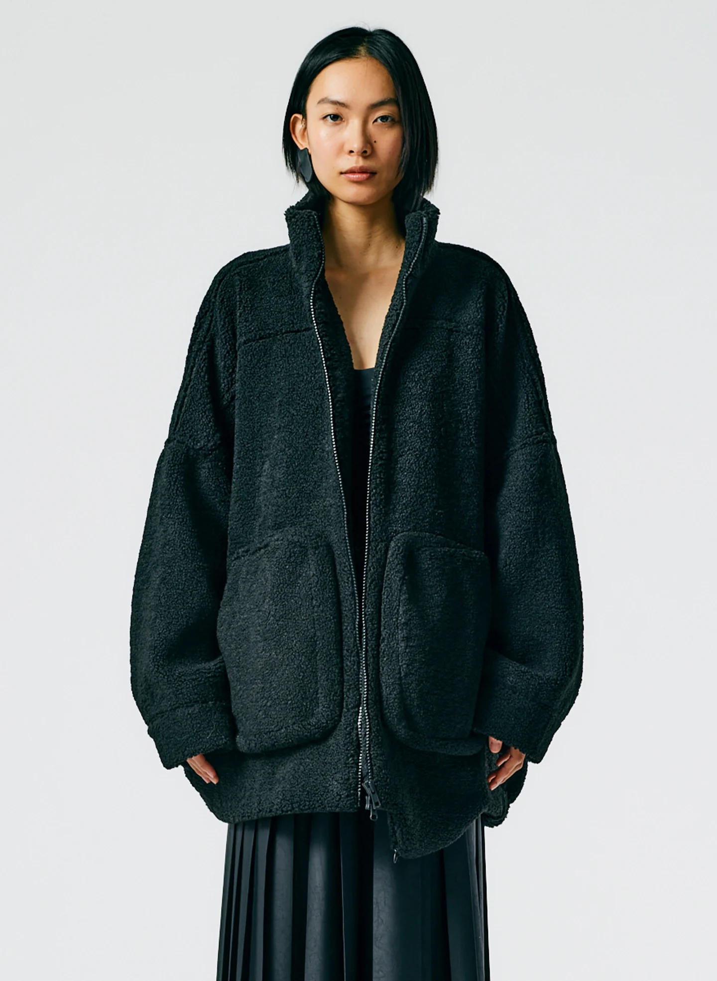 Cozy Fleece Cubic Zip Up Bomber - Image 6