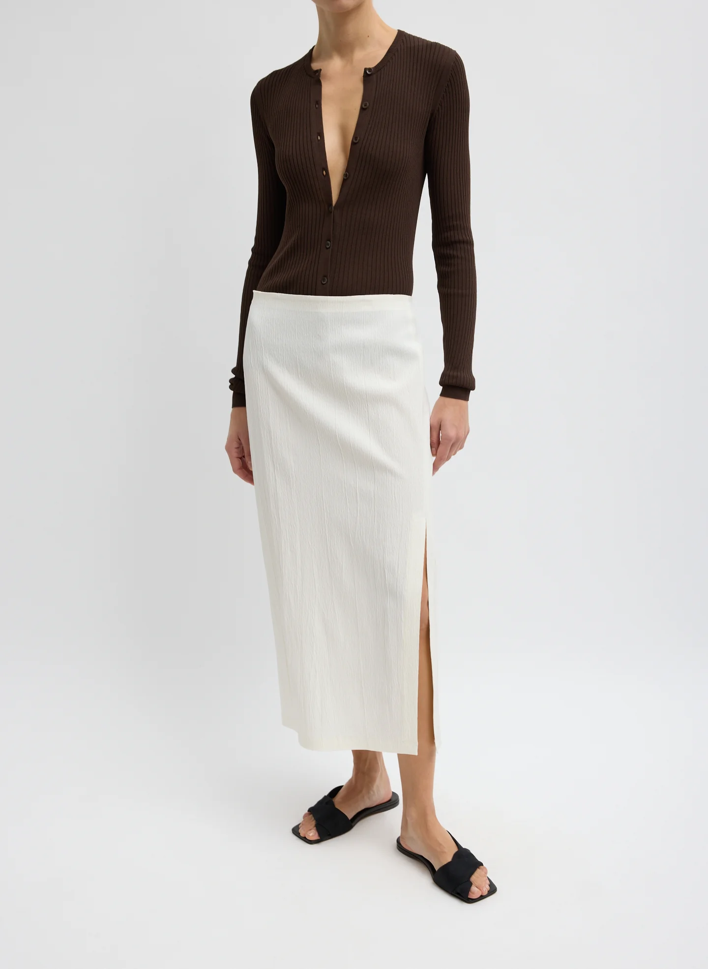 Creased Stretch Crepe Skirt - Image 5