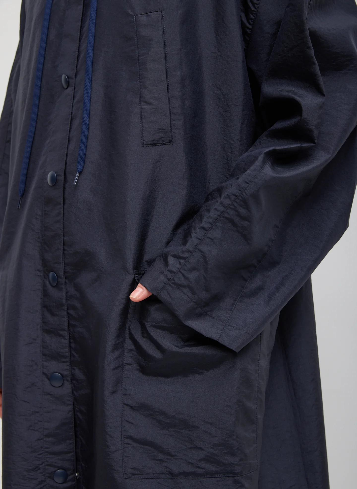 Crispy Nylon Hooded Coat - Image 4