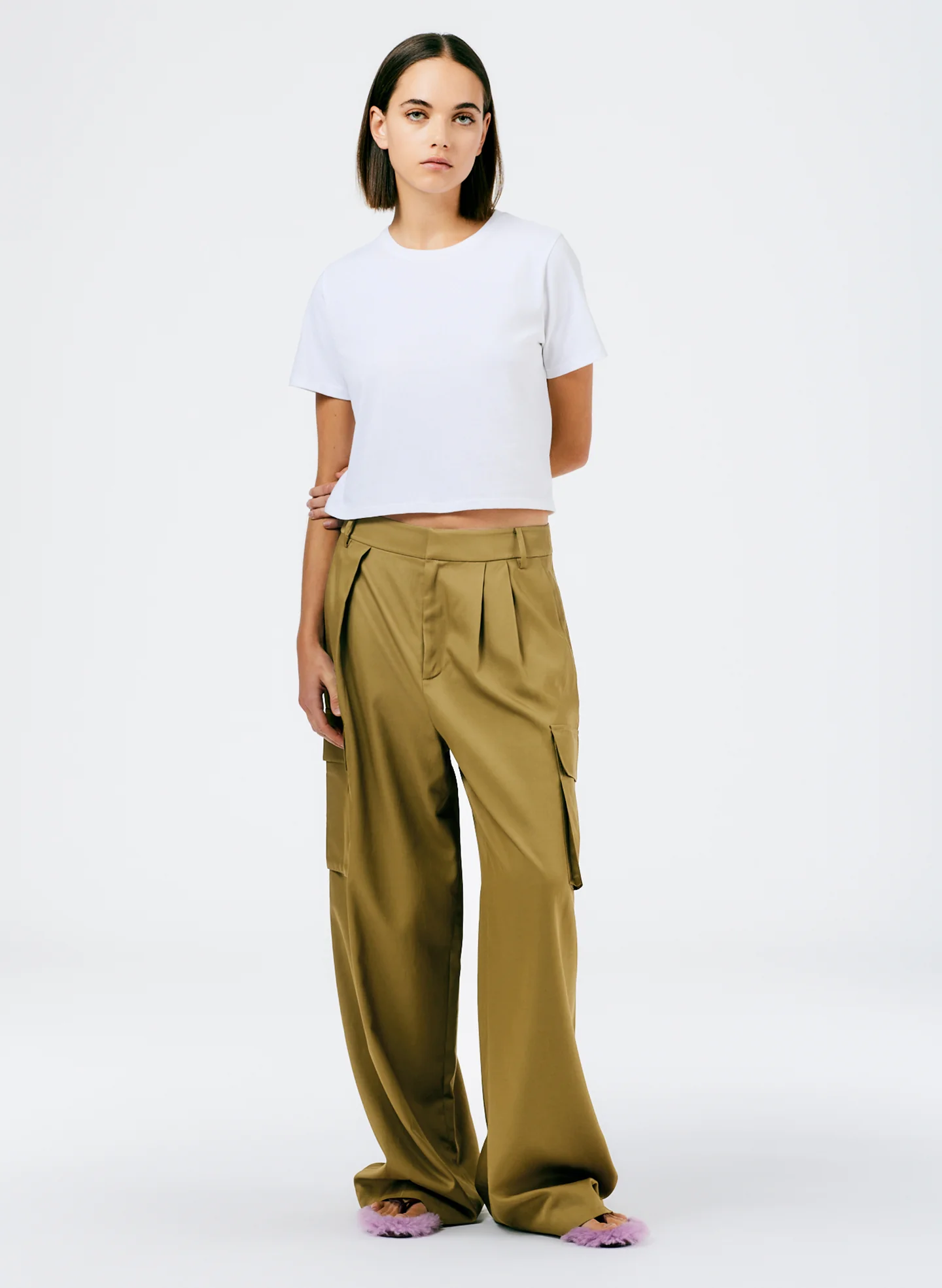 Drapey Suiting Asymmetrical Pleat Stella Pant - Image 5