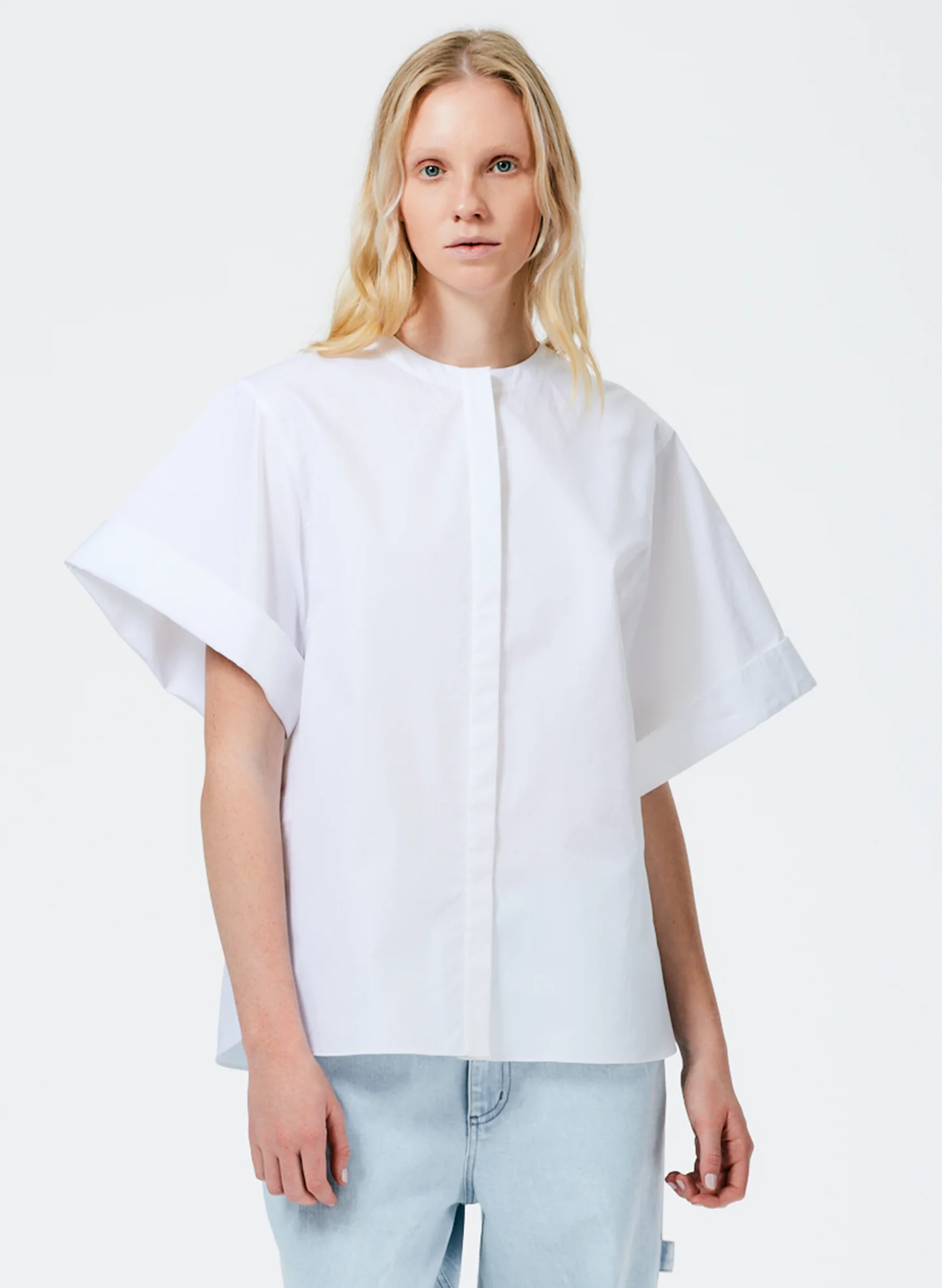 Eco Poplin Rolled Sleeve Shirt - Image 2