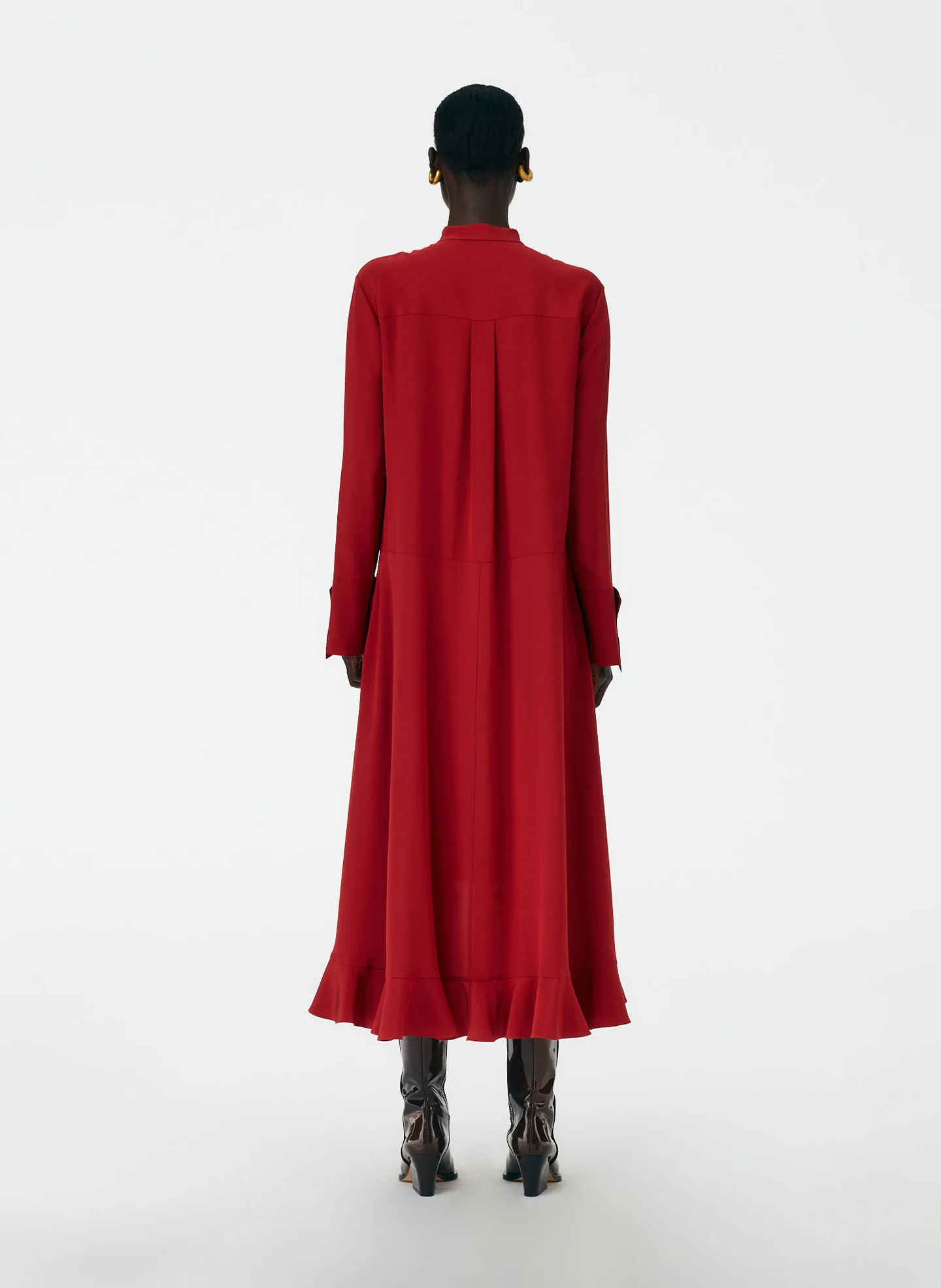 Eco Silk Detached Ruffle Shirtdress - Image 3