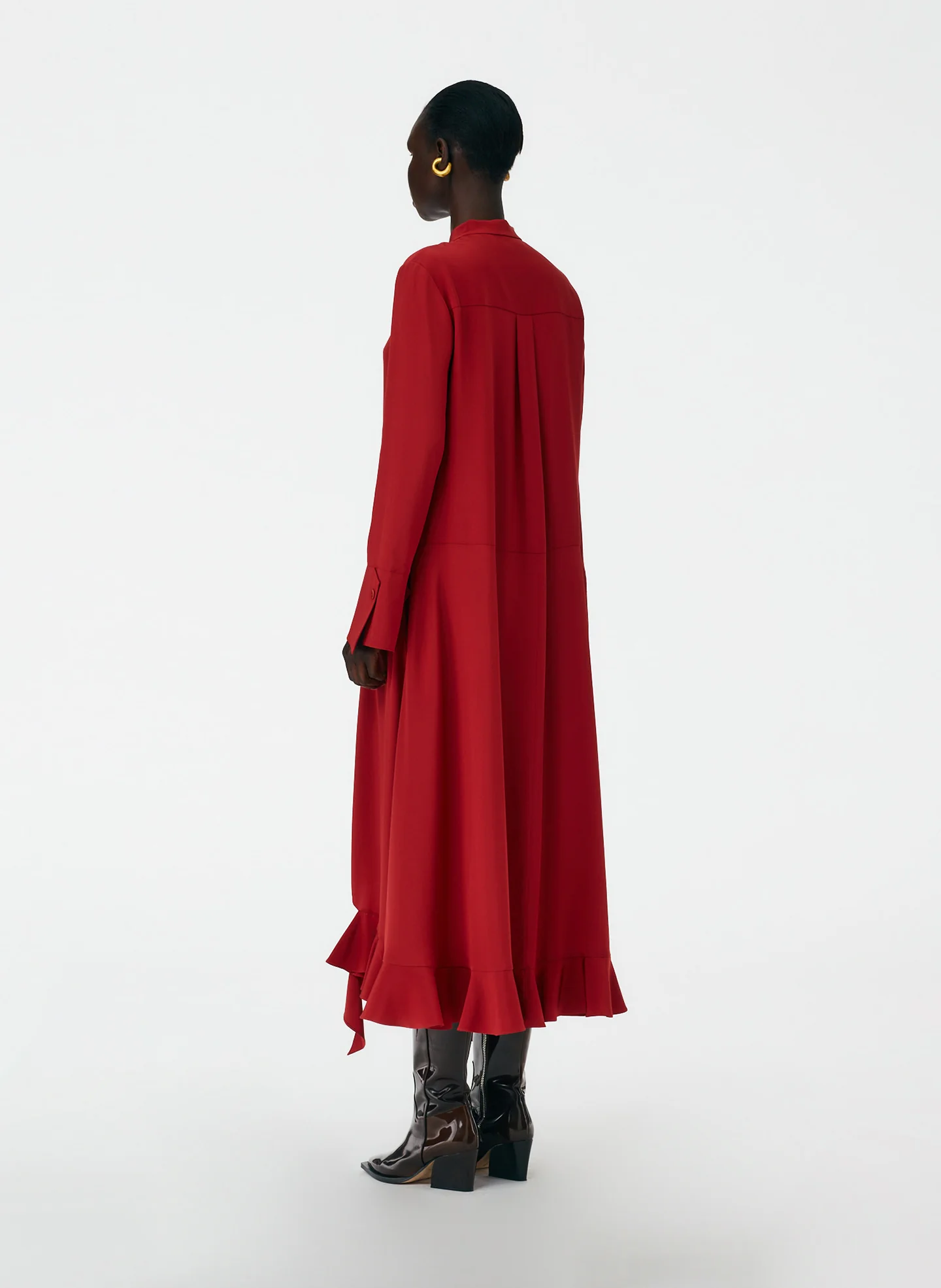 Eco Silk Detached Ruffle Shirtdress - Image 4