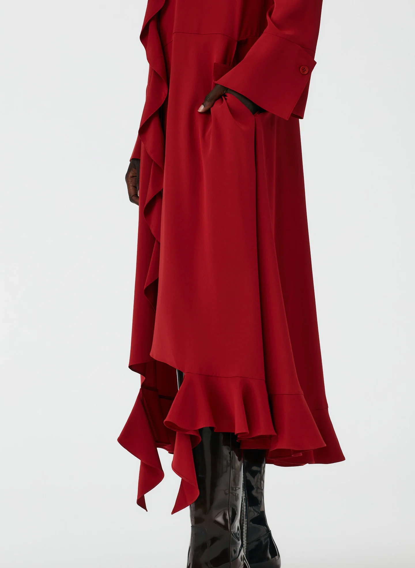 Eco Silk Detached Ruffle Shirtdress - Image 5