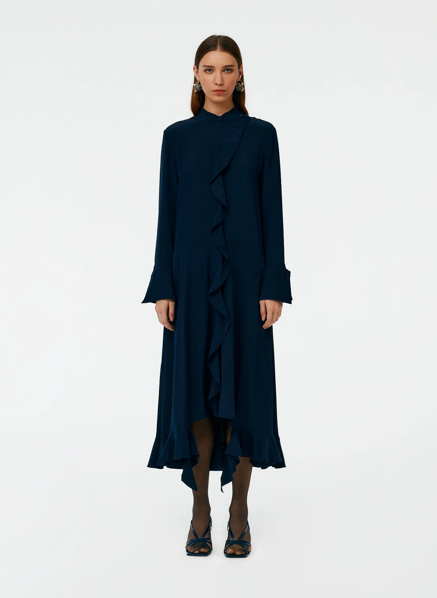 Eco Silk Detached Ruffle Shirtdress - Image 6