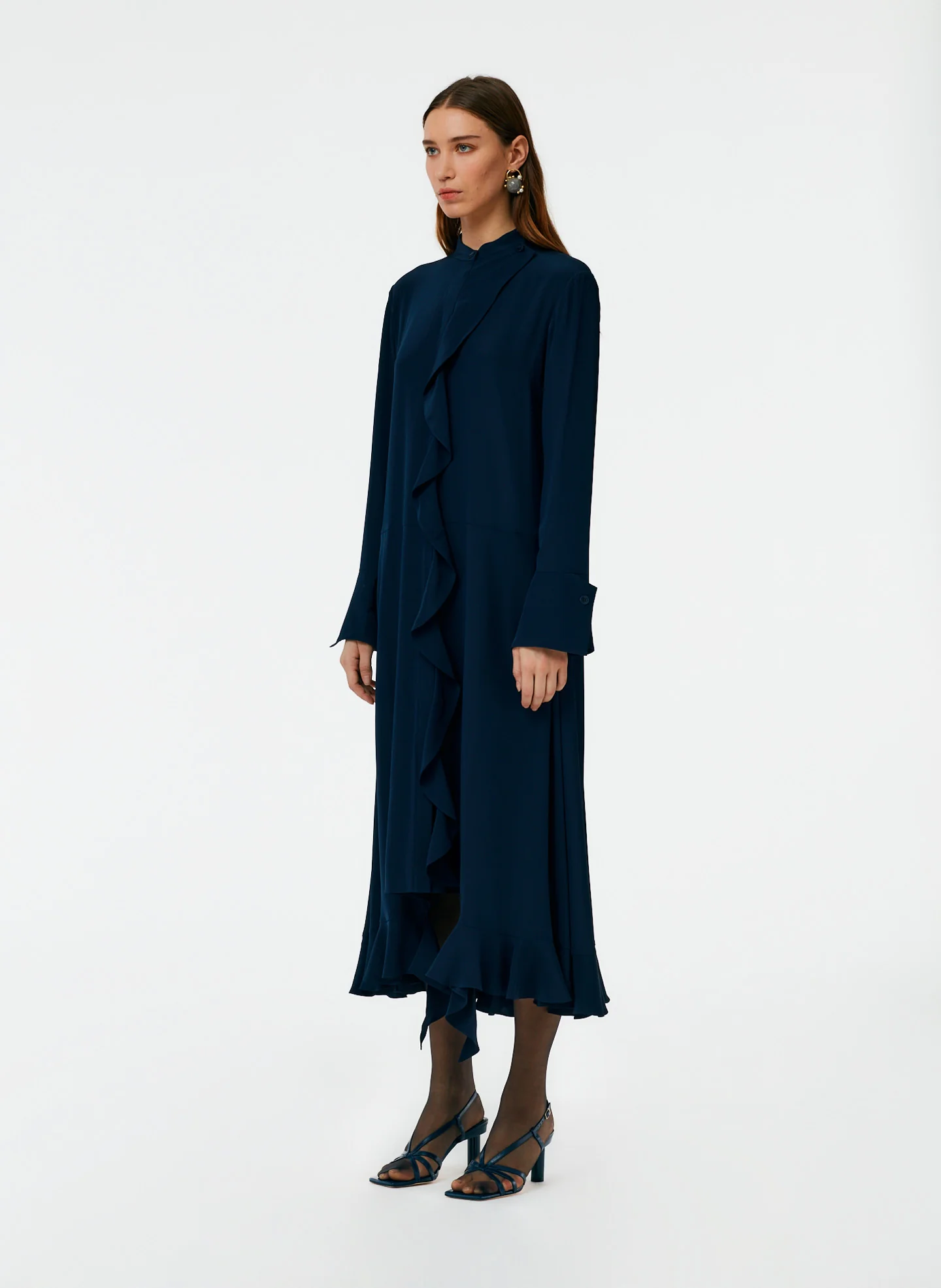 Eco Silk Detached Ruffle Shirtdress - Image 7