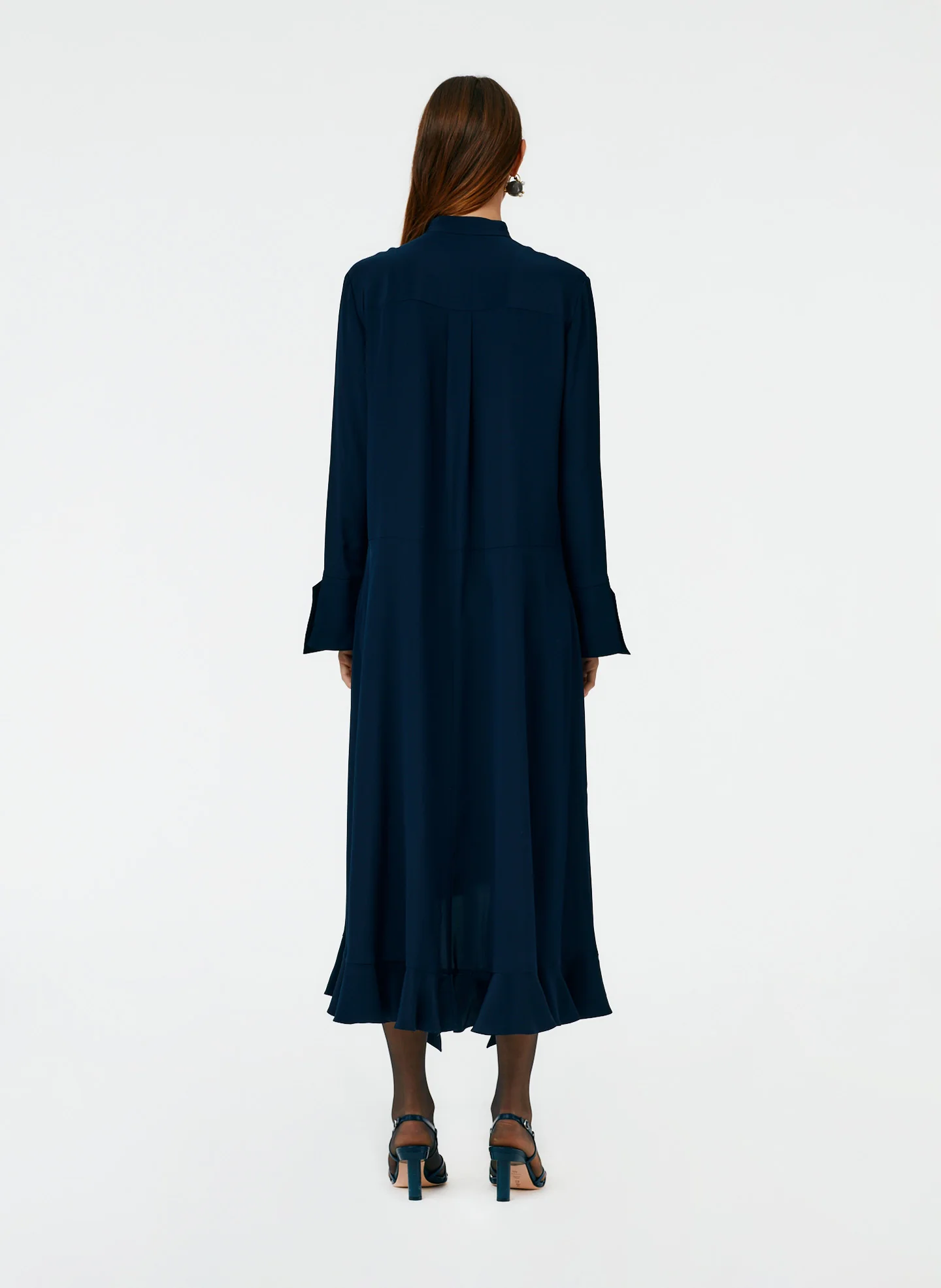 Eco Silk Detached Ruffle Shirtdress - Image 8
