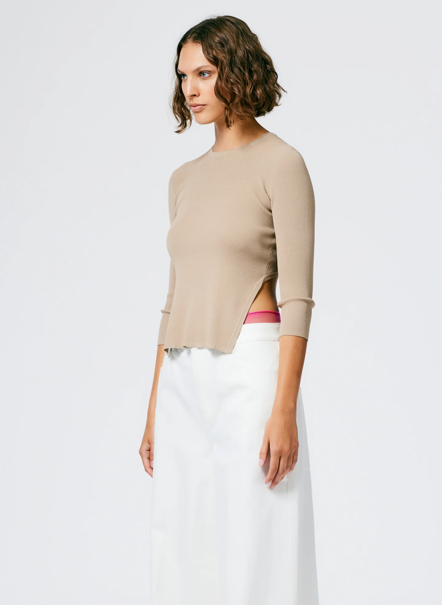 Giselle Stretch Sweater Circle Openback Pullover - Image 3