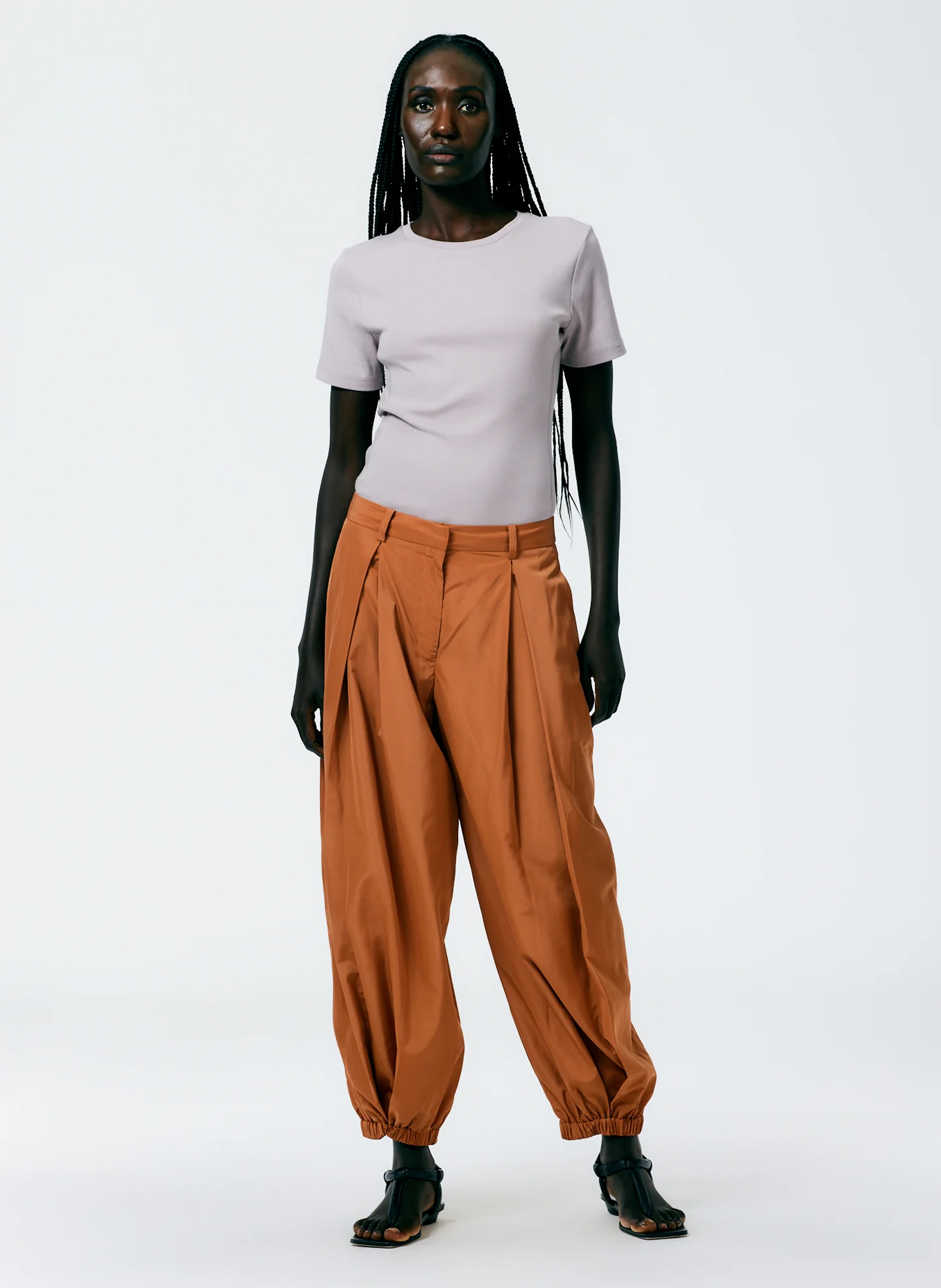 Italian Sporty Nylon Eden Pleated Balloon Pant