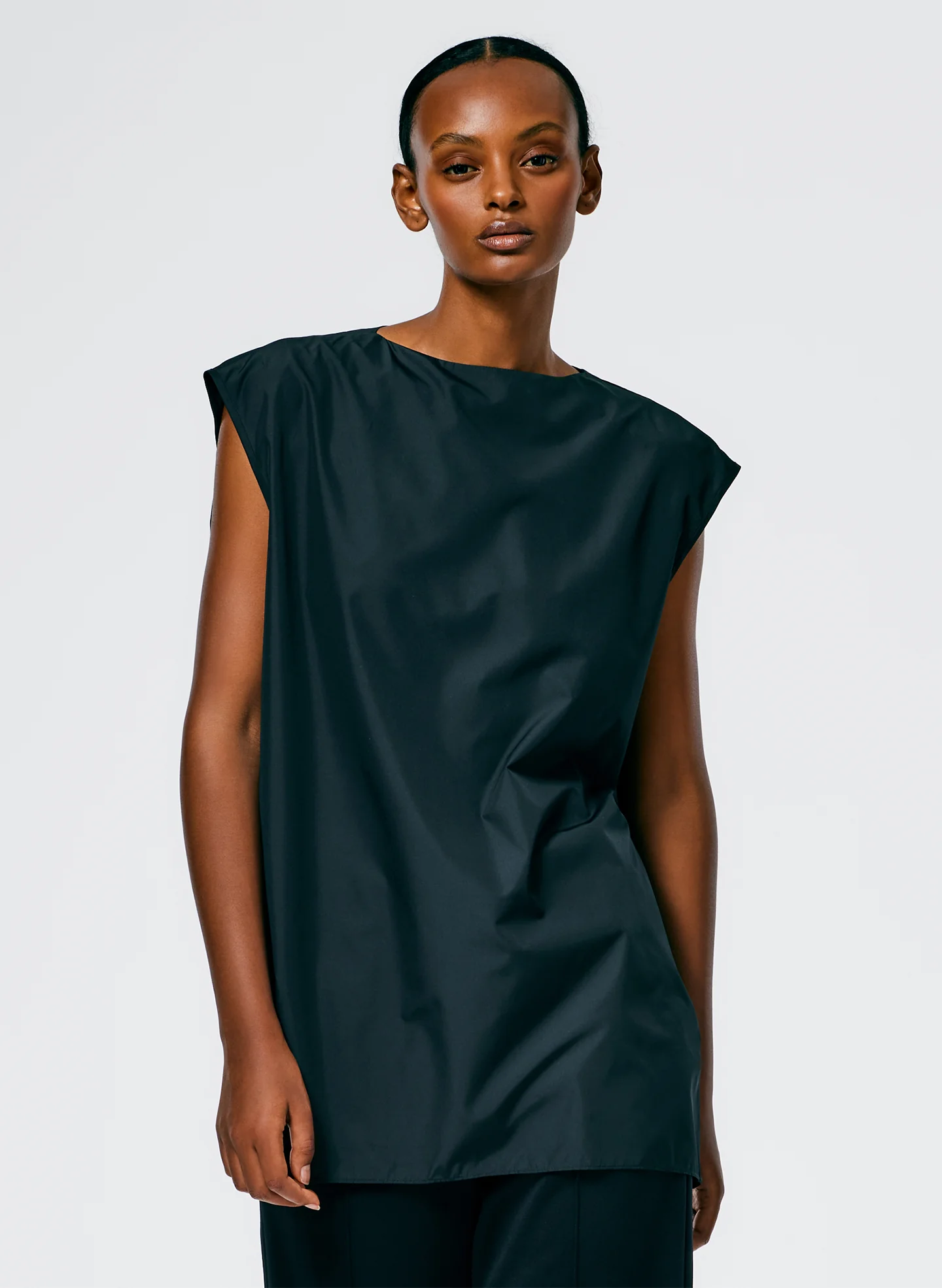 Italian Sporty Nylon Sleeveless Cocoon Top - Image 6