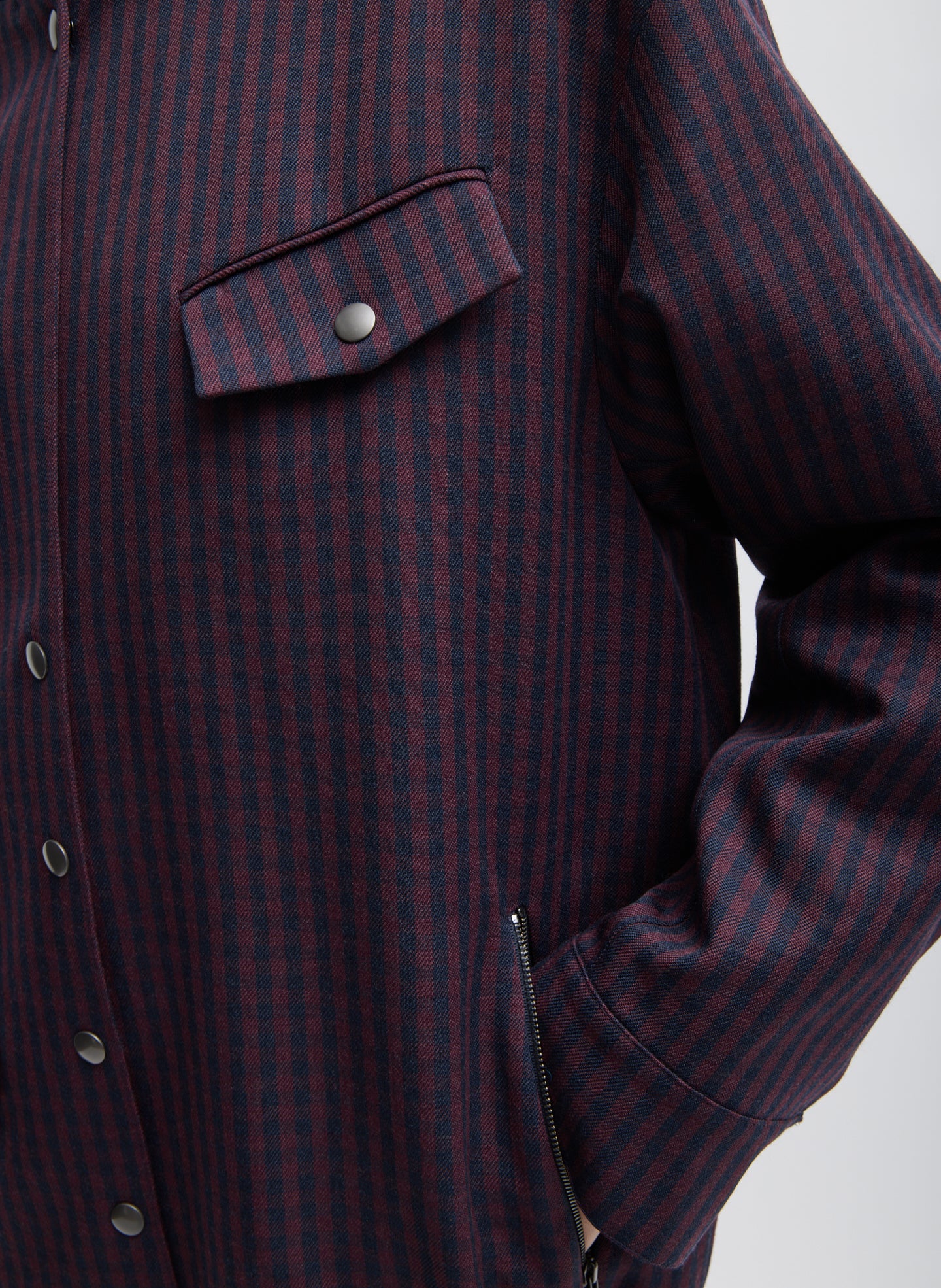 Jules Wool Gingham Long Belted Bomber - Image 7