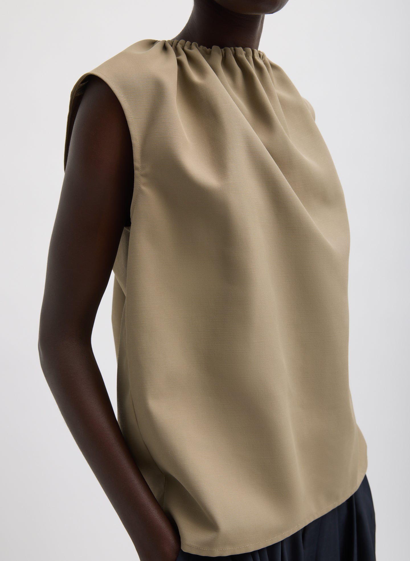Lotte Nylon Shirred Neck Top - Image 5