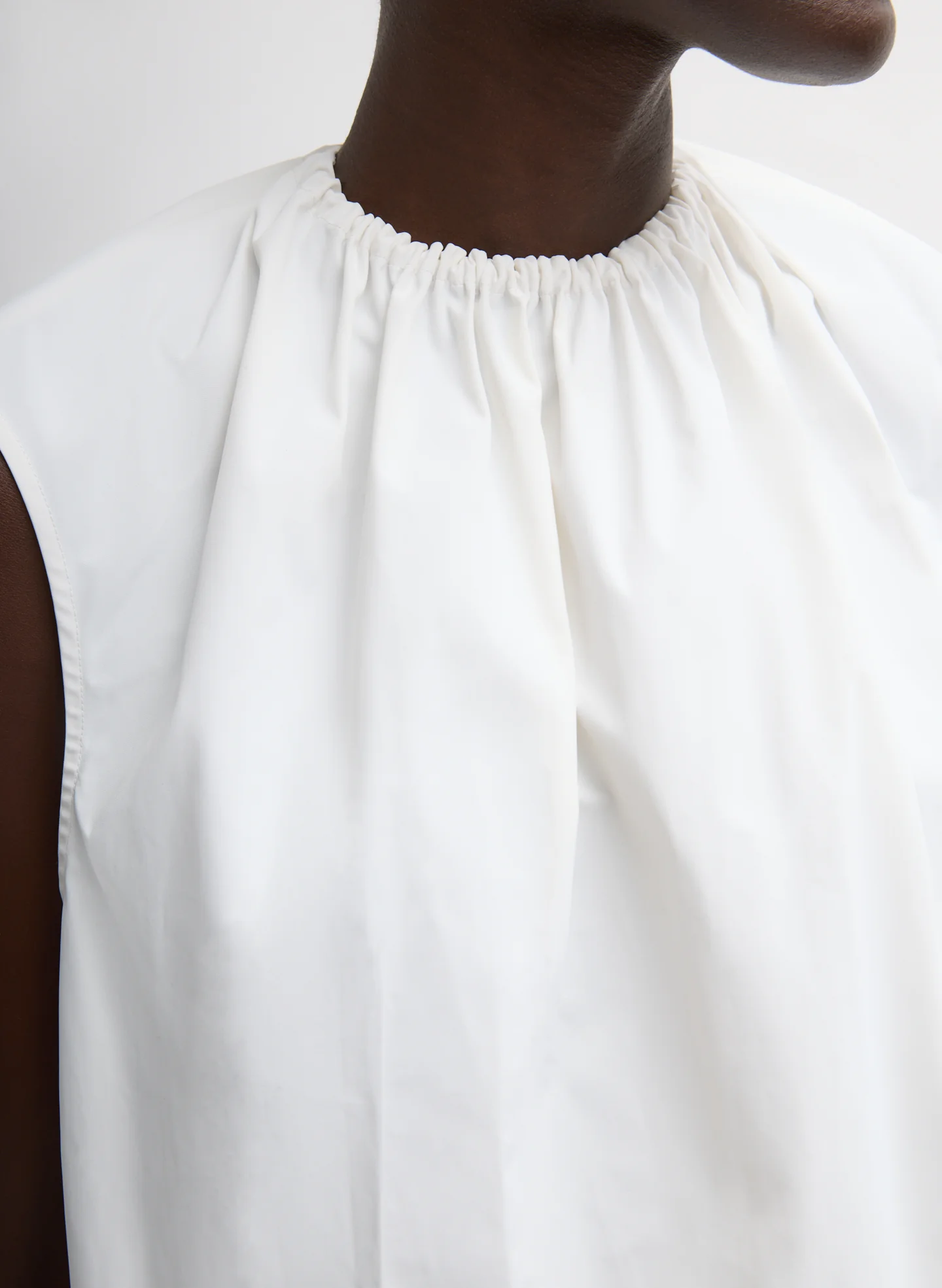 Lotte Nylon Shirred Neck Top - Image 3