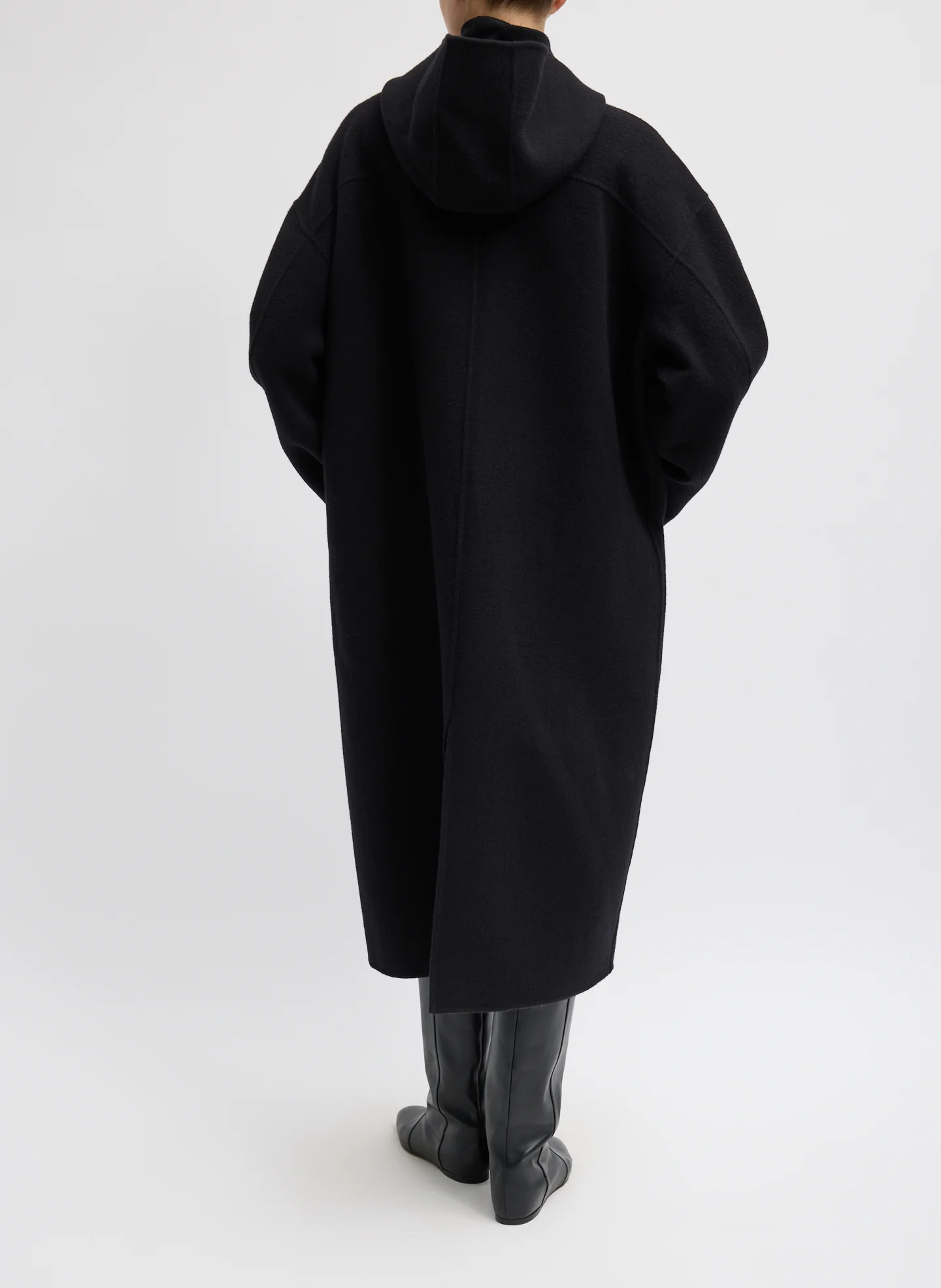 Luxe Double Faced Wool Angora Hooded Coat - Image 5
