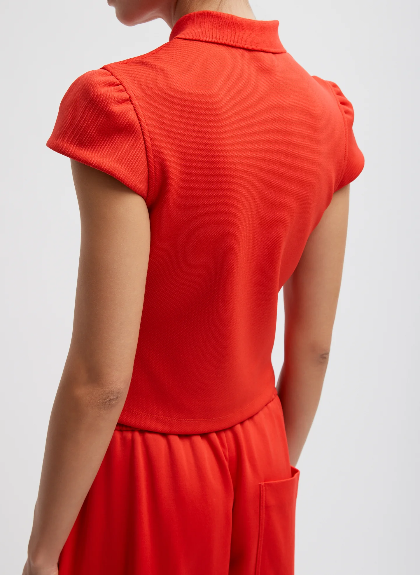 Luxe Pique Shrunken Polo Shirt - Image 2
