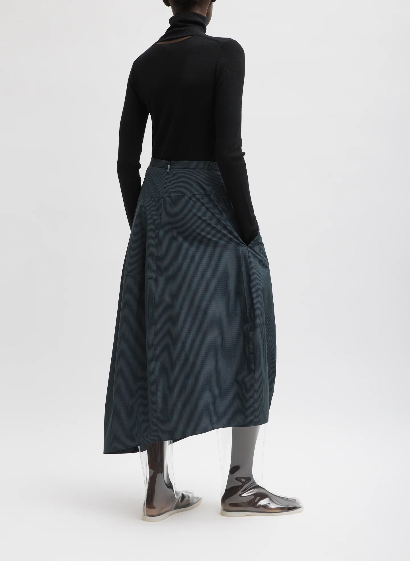 Menswear Nylon Asymmetrical Balloon Skirt - Image 3