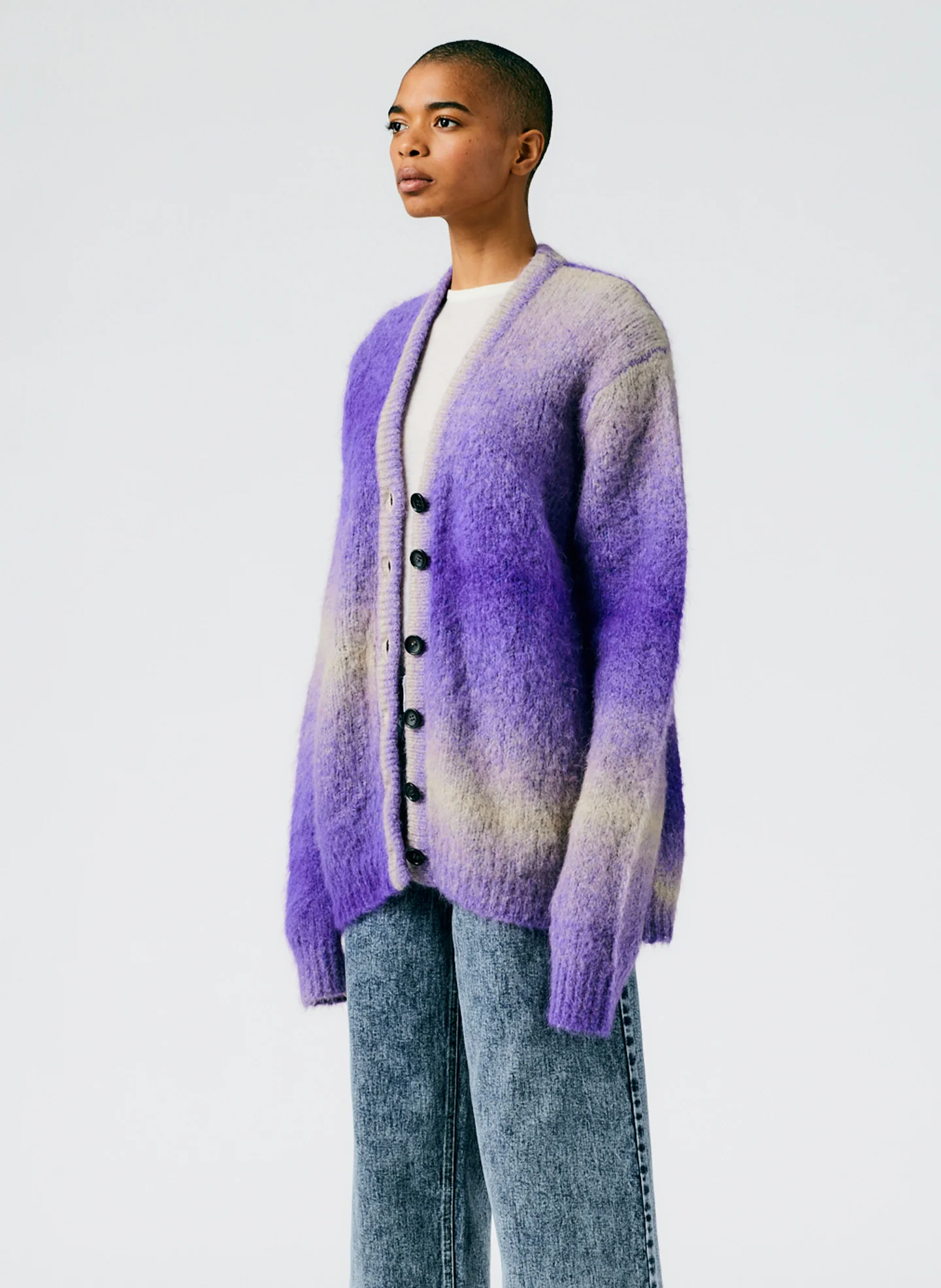 Ombre Superfine Alpaca Grandpa Cardigan - Image 3