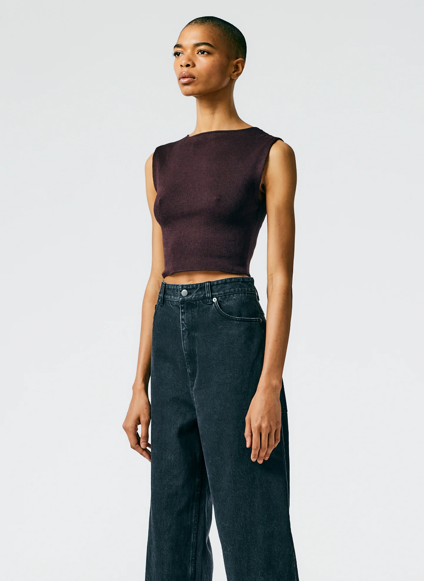 Organic Cotton Tencel Tube Cropped Tank - Image 3