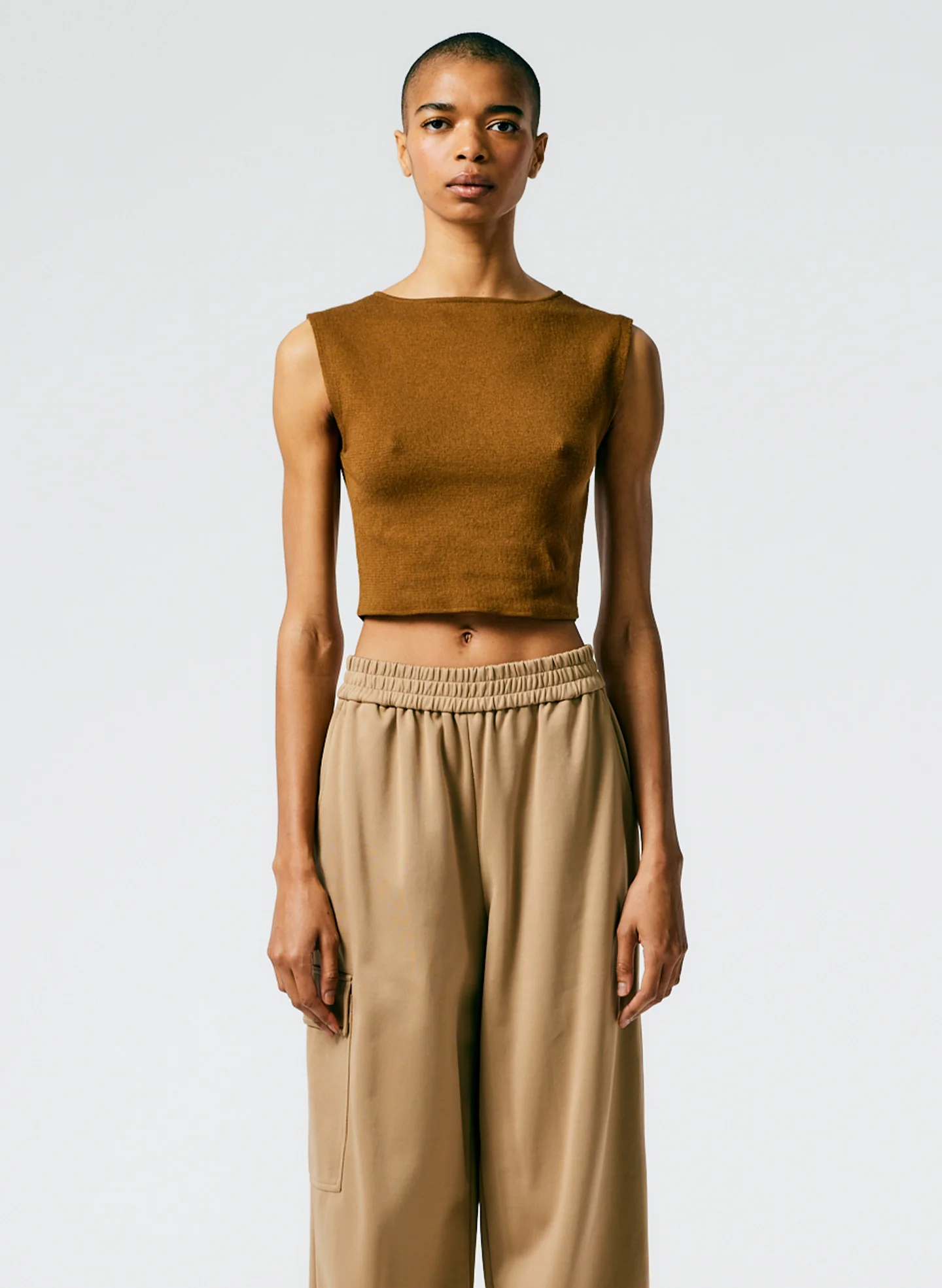 Organic Cotton Tencel Tube Cropped Tank - Image 2