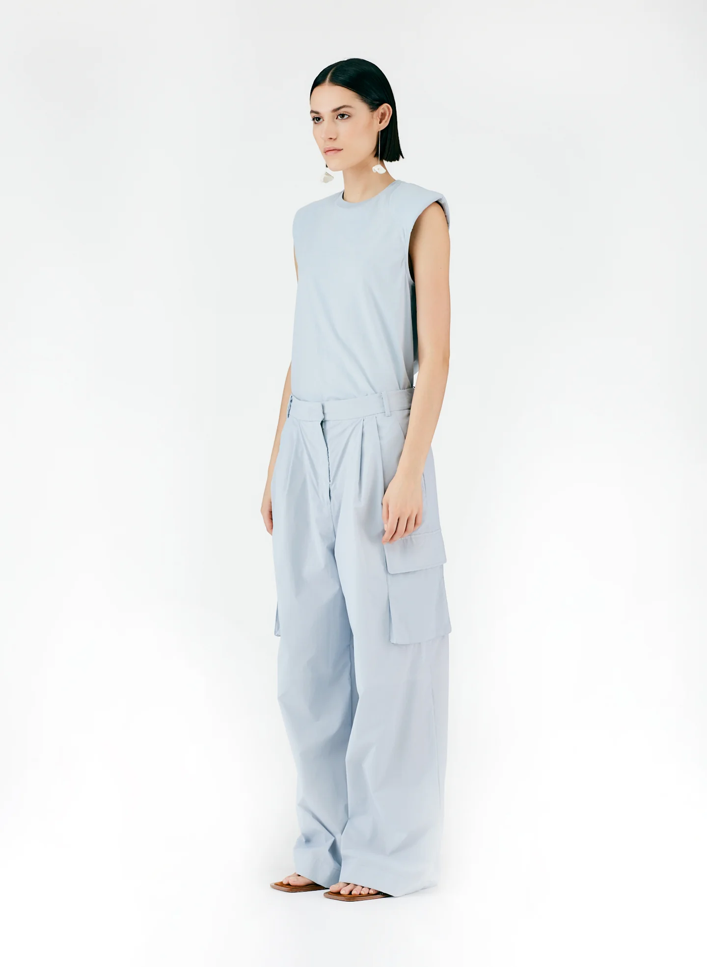 Powder Nylon Pleated Cargo Stella Pant - Image 4