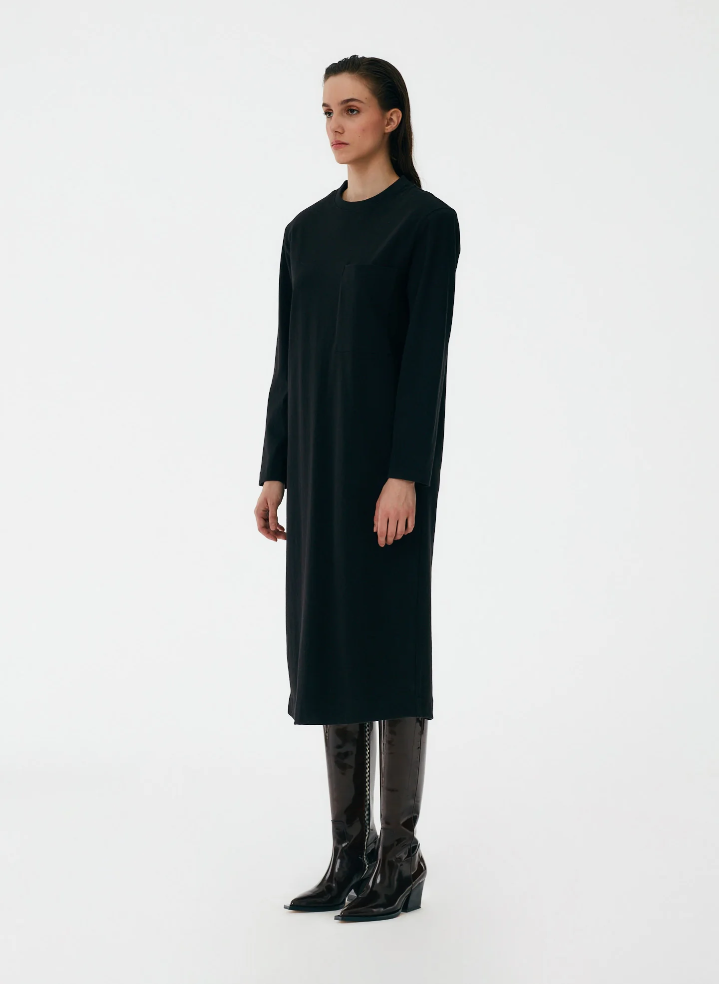 Punto Milano Long Sleeve Shoulder Pad T-Shirt Dress - Image 3
