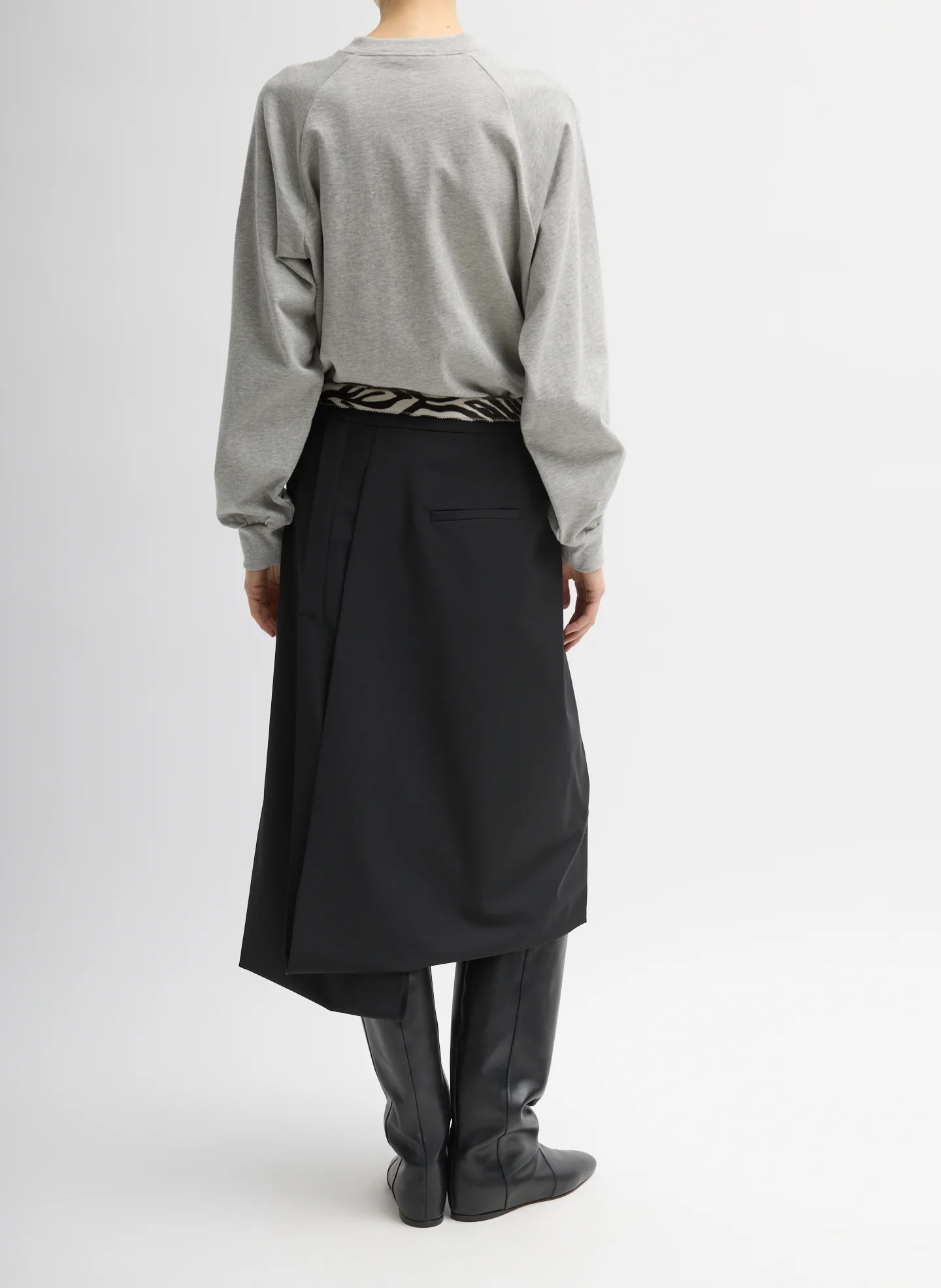 Recycled Tropical Wool Pliée Skirt - Image 2
