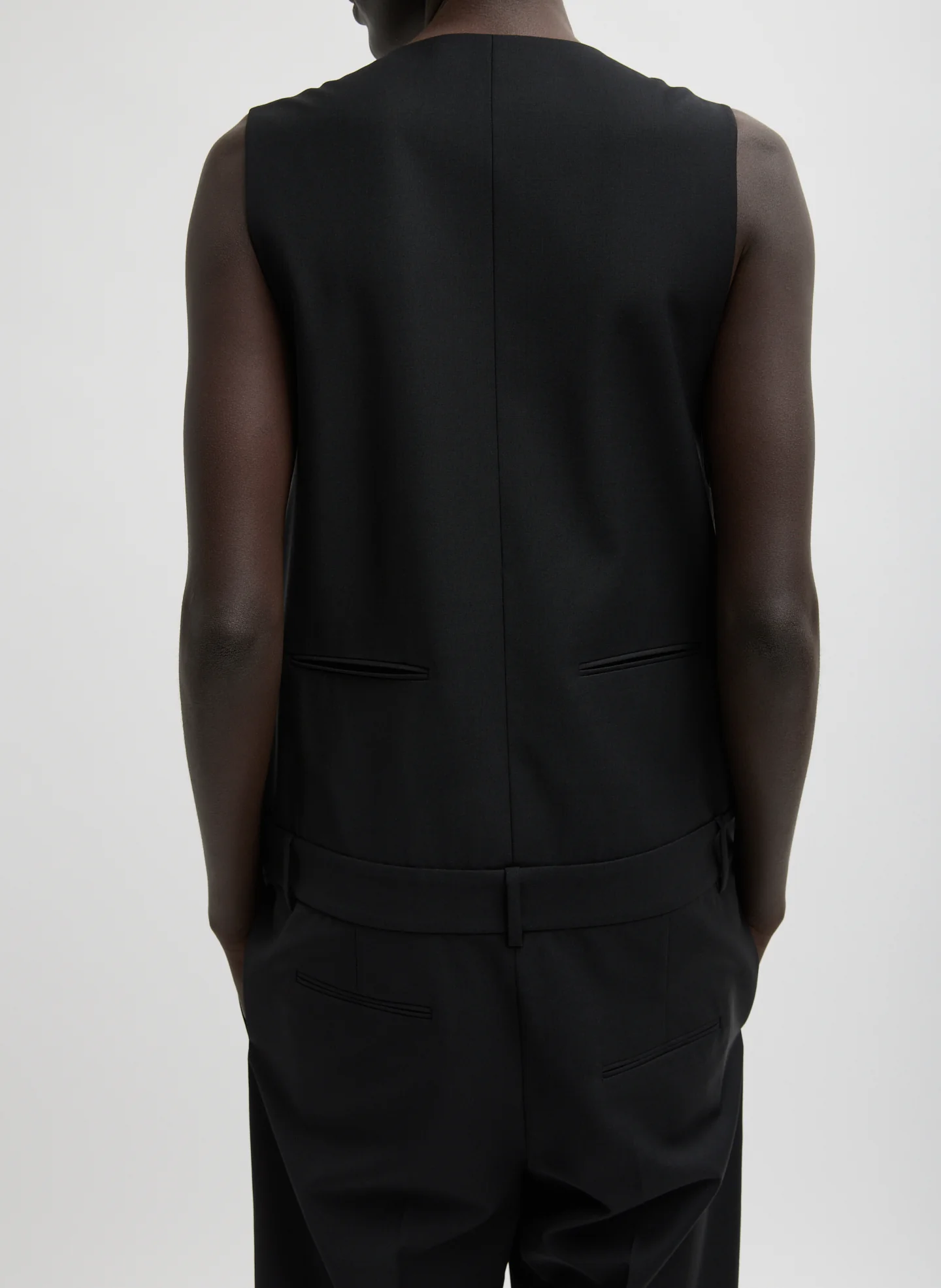 Recycled Tropical Wool Tuxedo Jumpsuit - Image 3