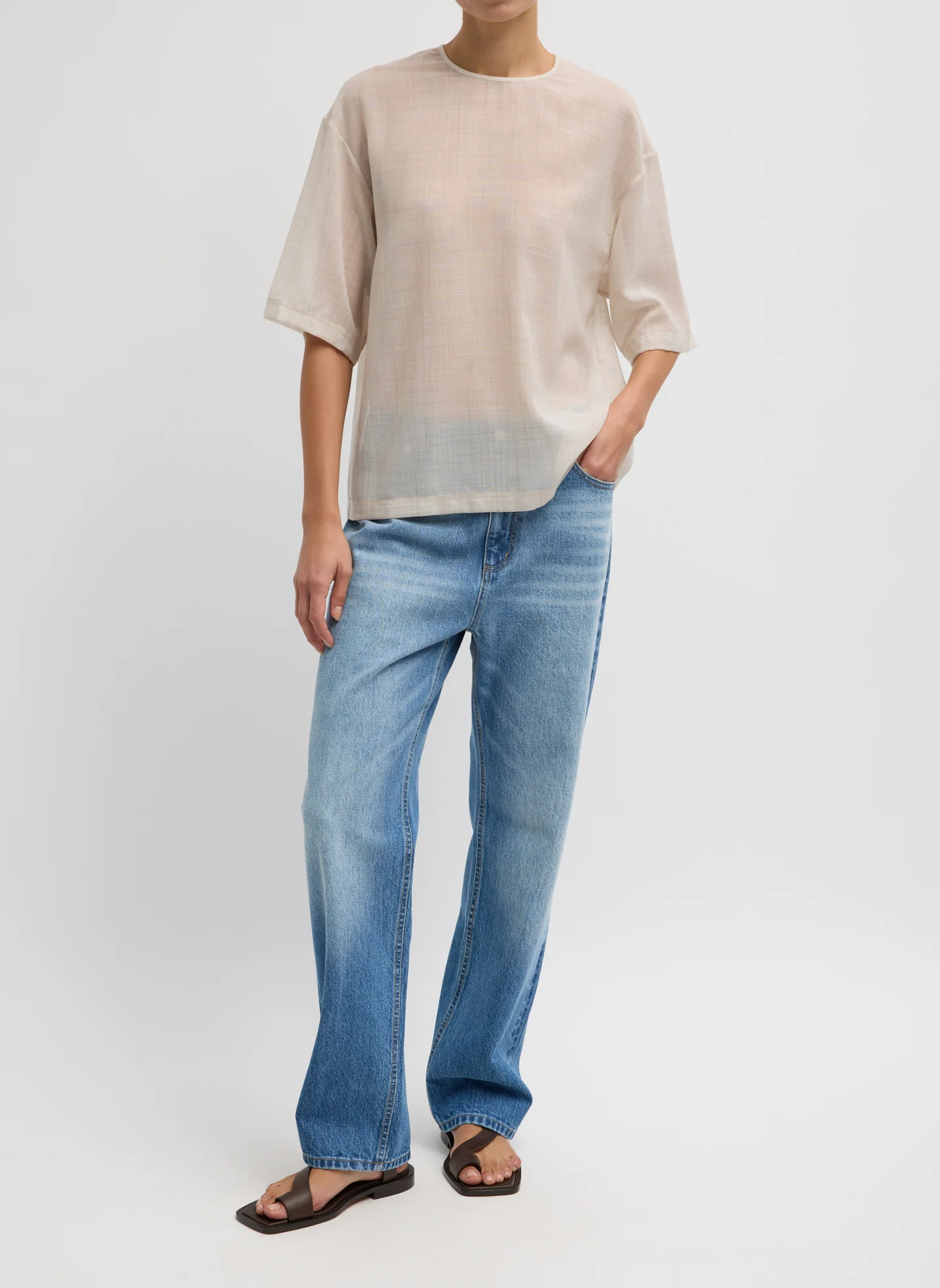 Sheer Wool Gauze Easy T-Shirt - Image 5