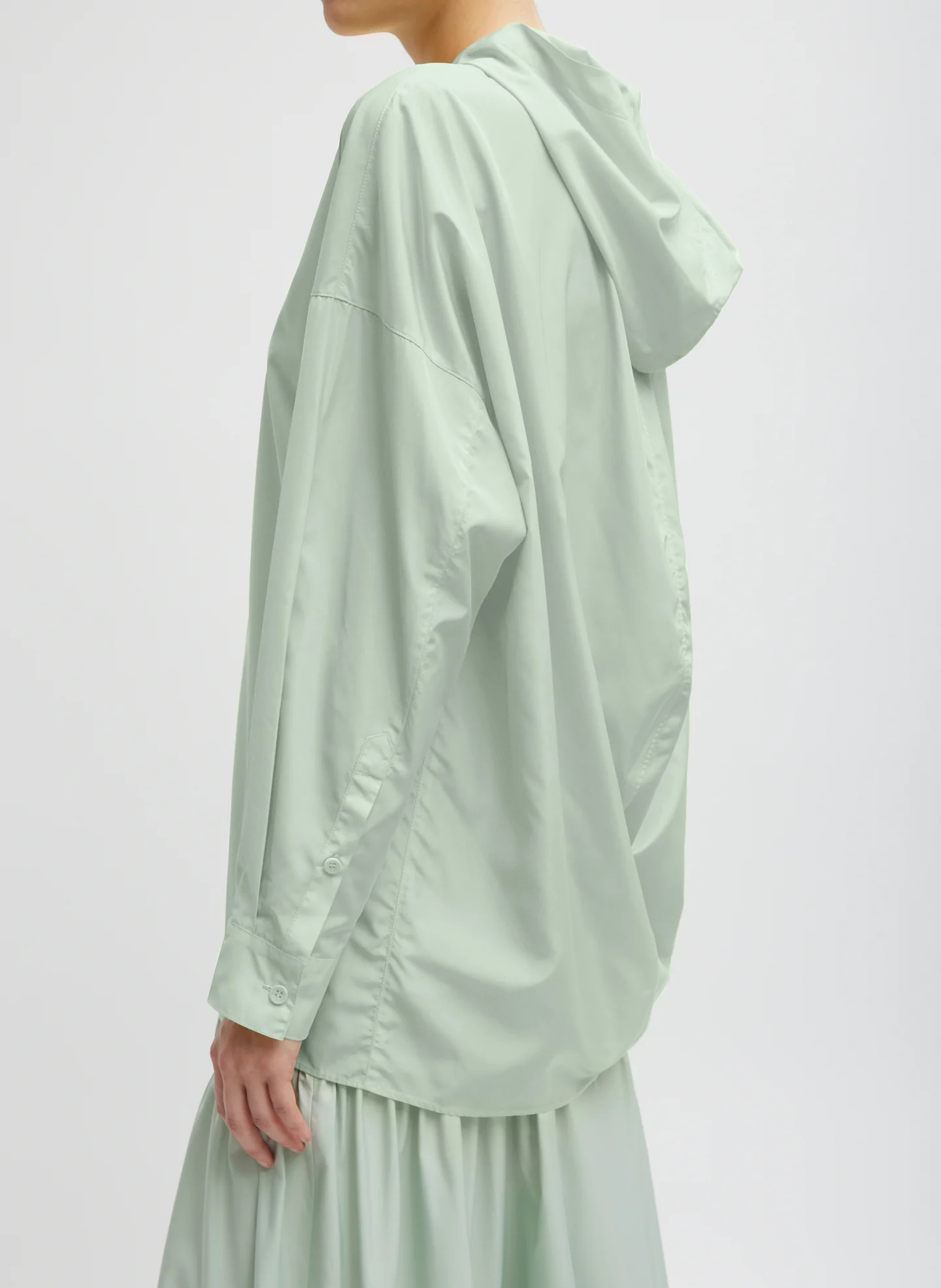 Shirred Nylon Hoodie With Cocoon Back - Image 2