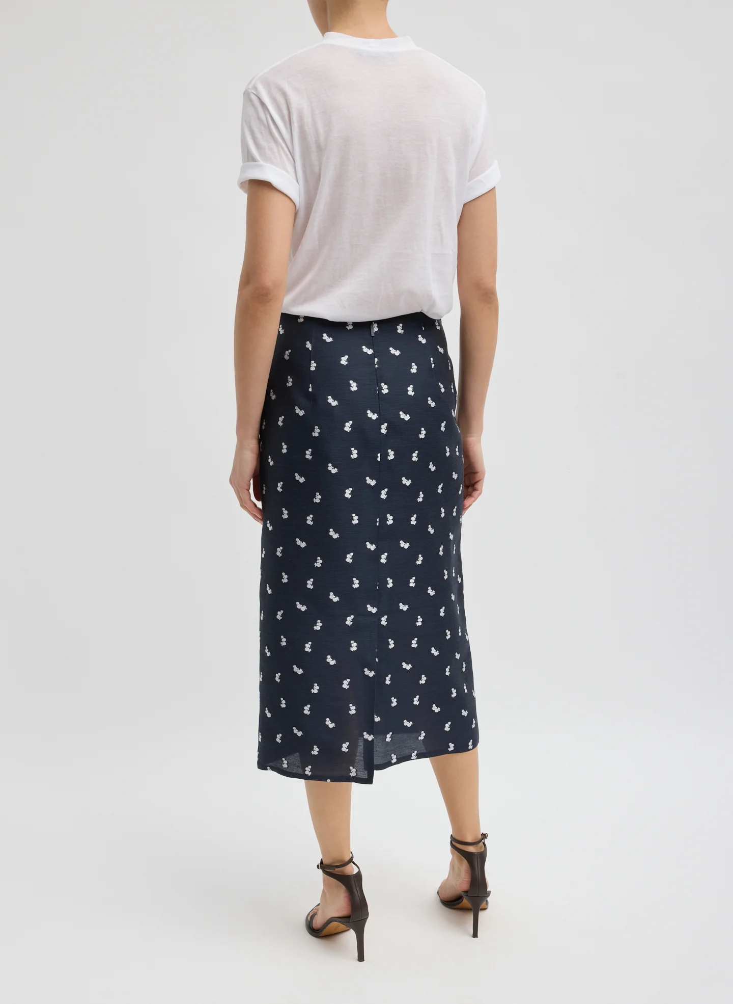 Silk Gazar Jacquard Pencil Skirt - Image 4